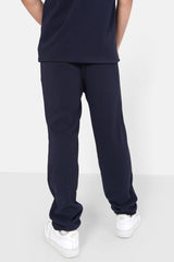 Pantalon plissé regular Bleu foncé
