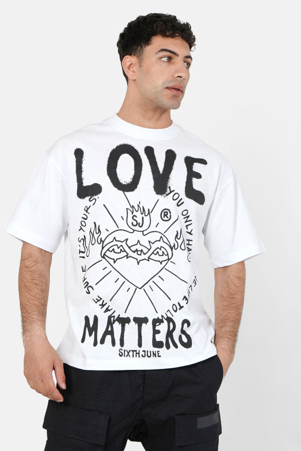 T-shirt LOVE MATTERS Blanc