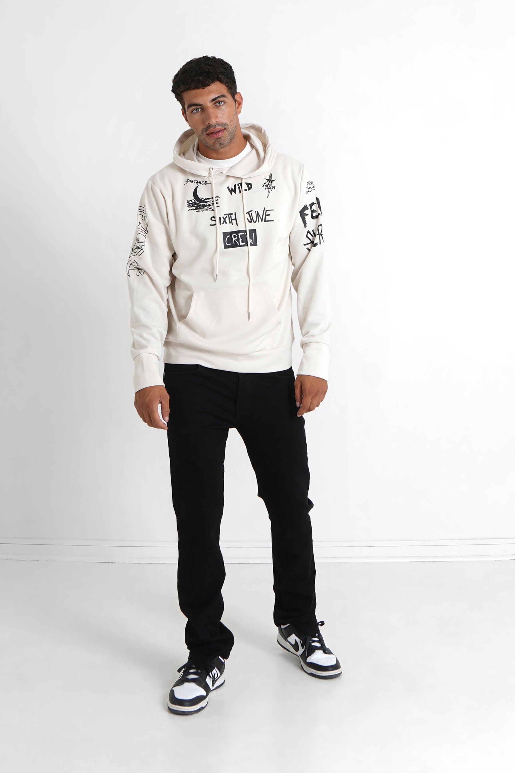 Sixth June - Sweat à capuche crew Beige