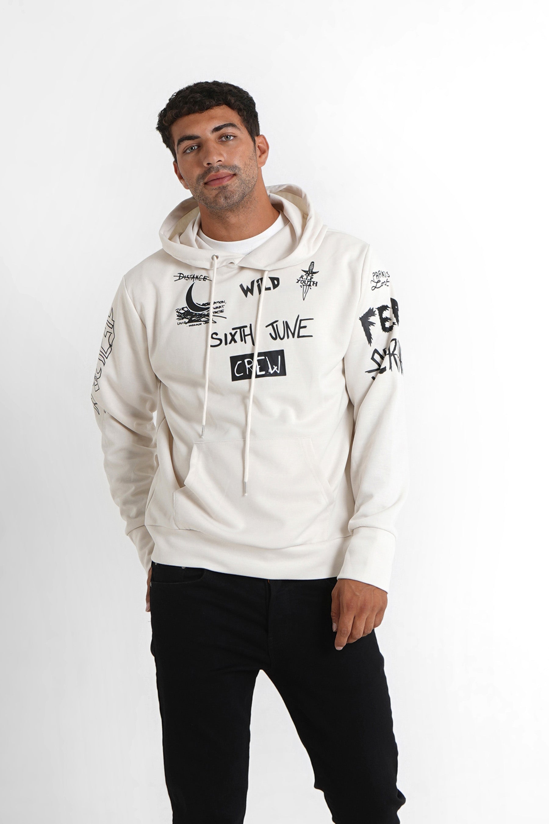 Sixth June - Sweat à capuche crew Beige