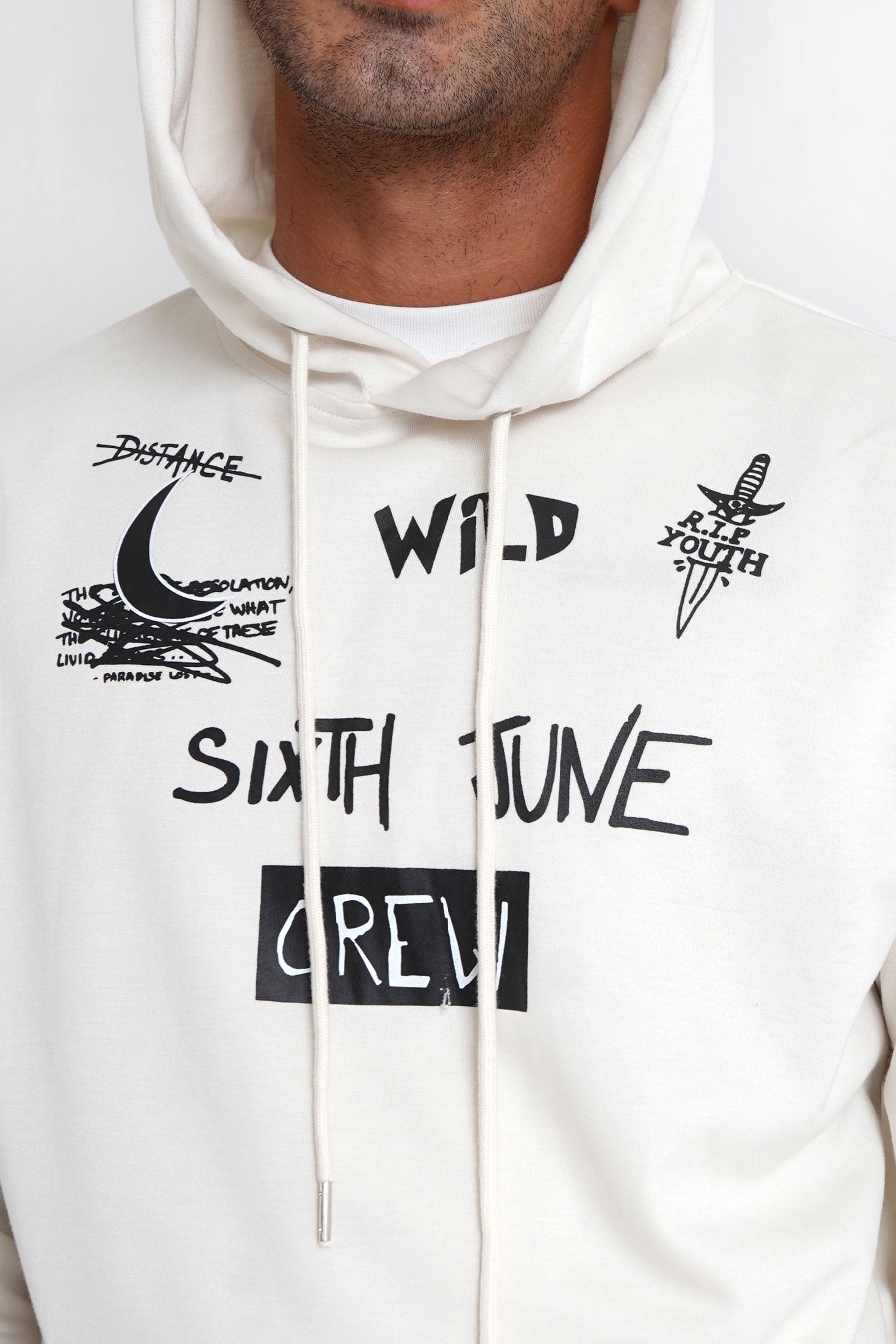 Sixth June - Sweat à capuche crew Beige