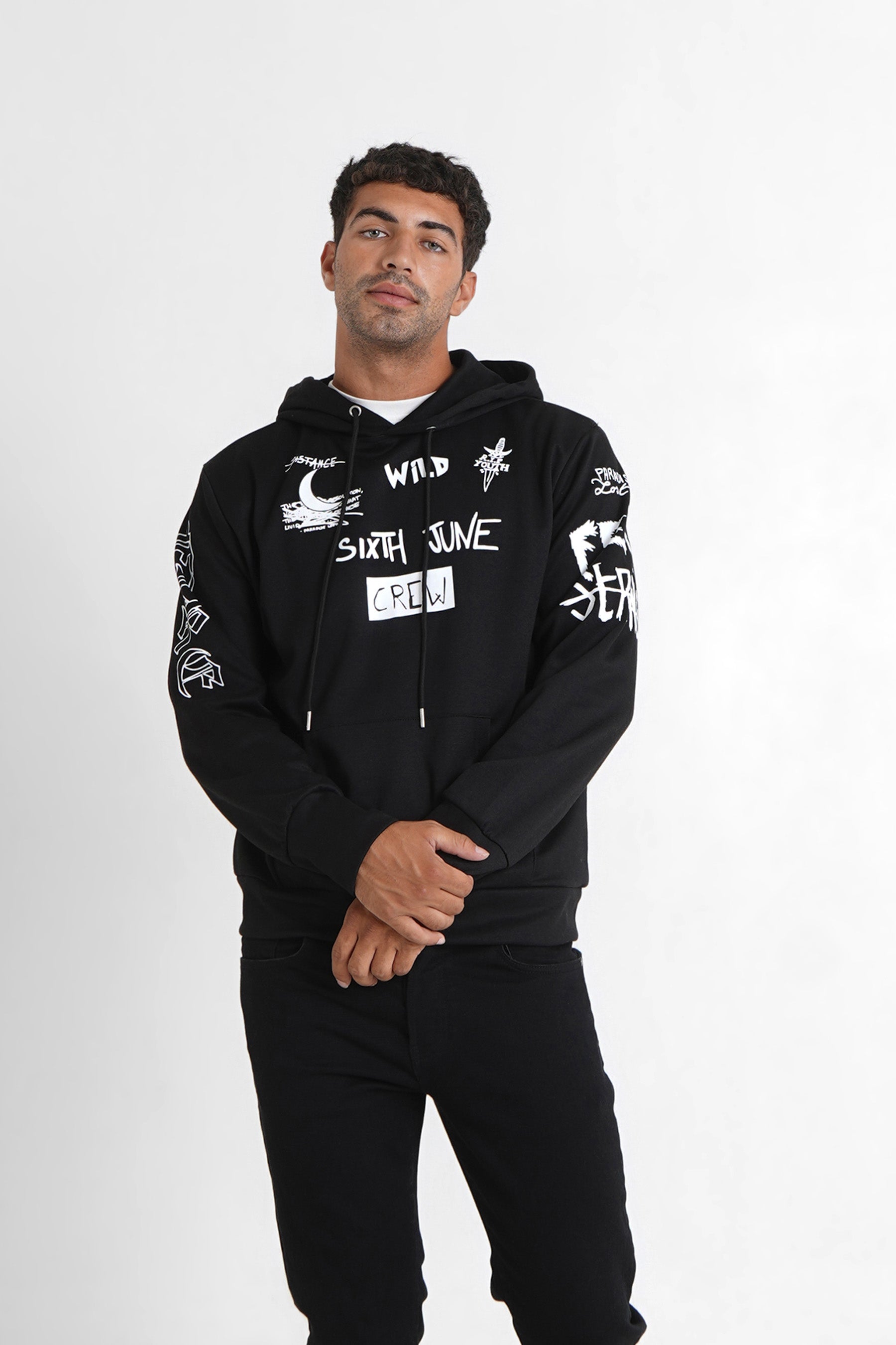 Sixth June - Sweat à capuche crew Noir