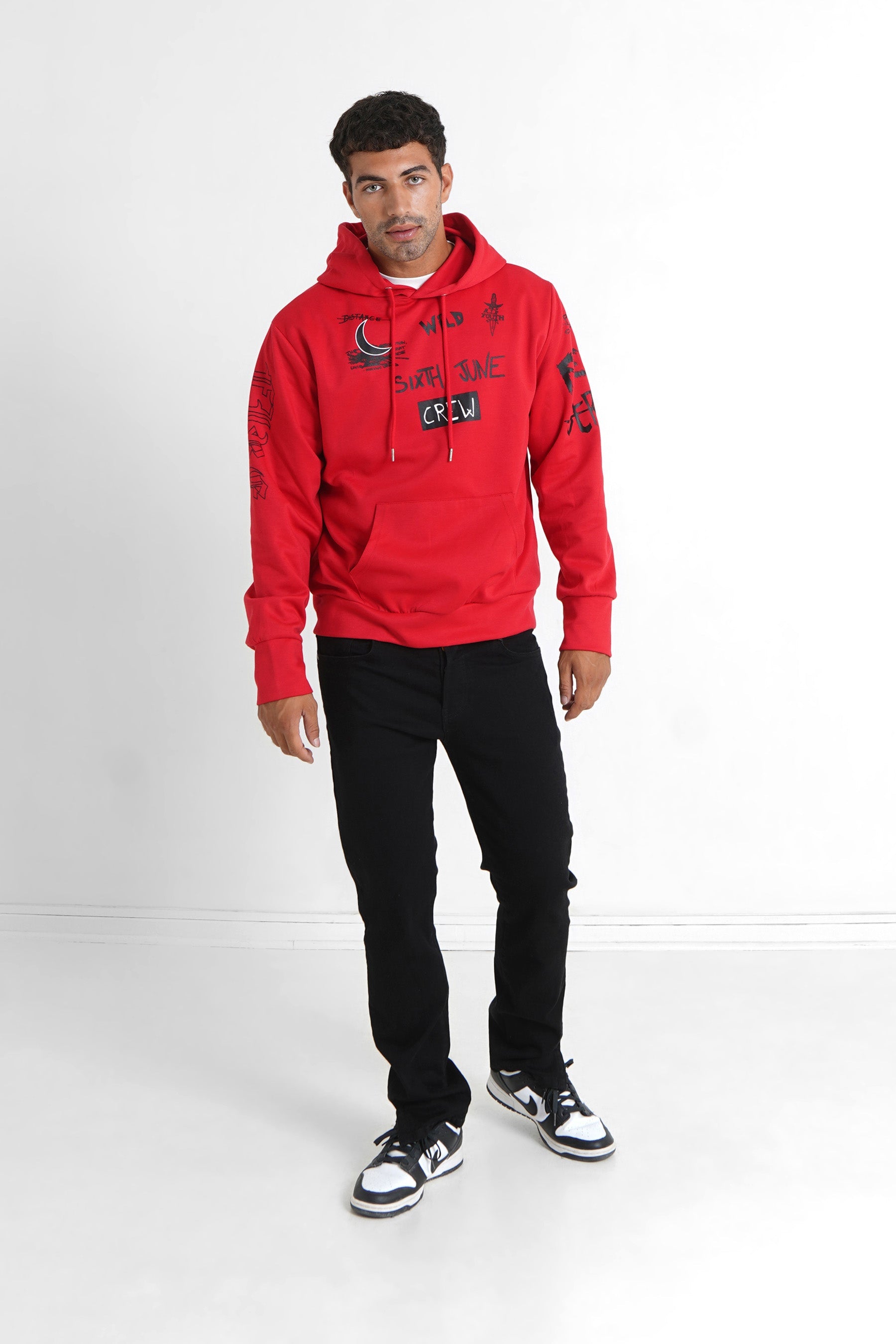 Sixth June - Sweat à capuche crew Rouge