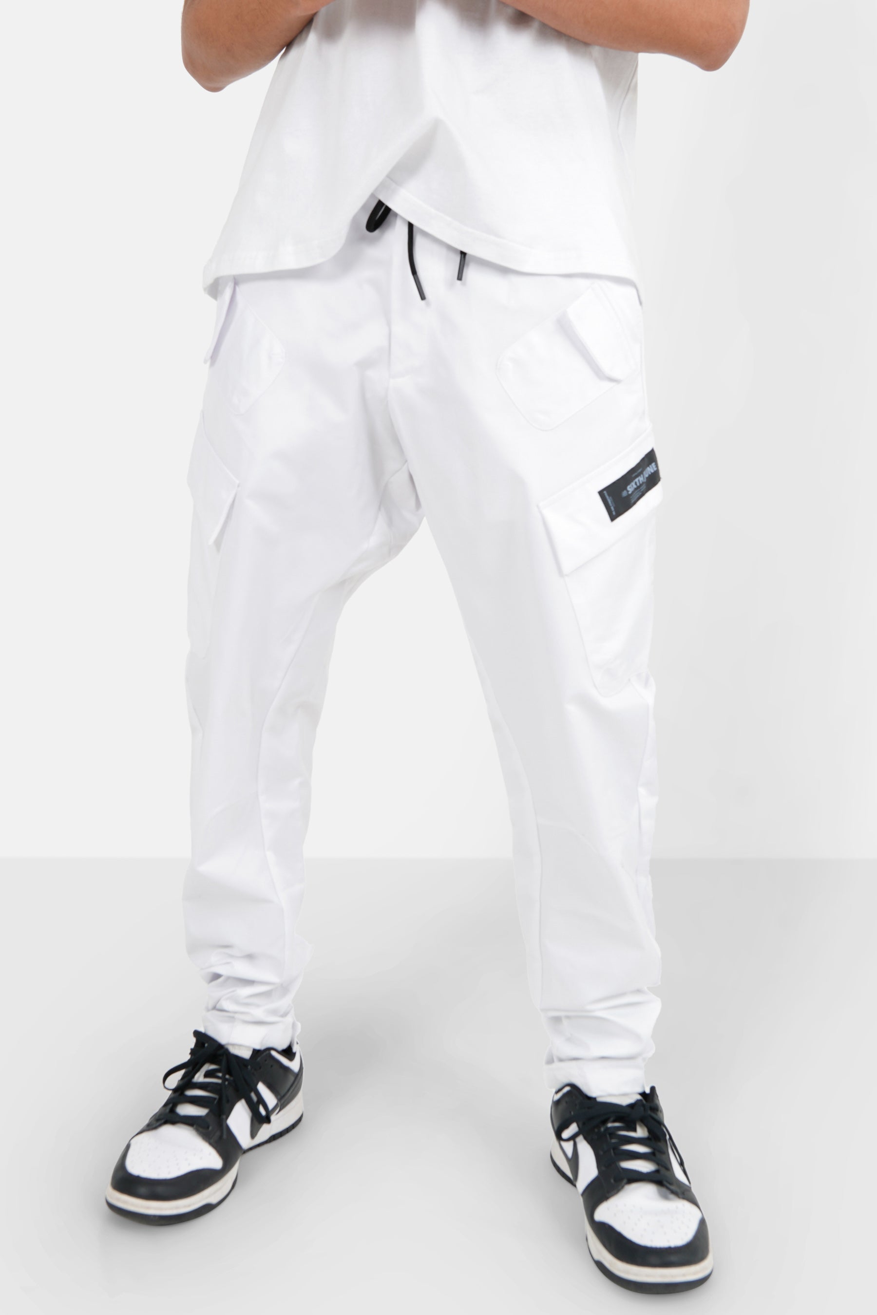 Cargo multi pockets joggers White