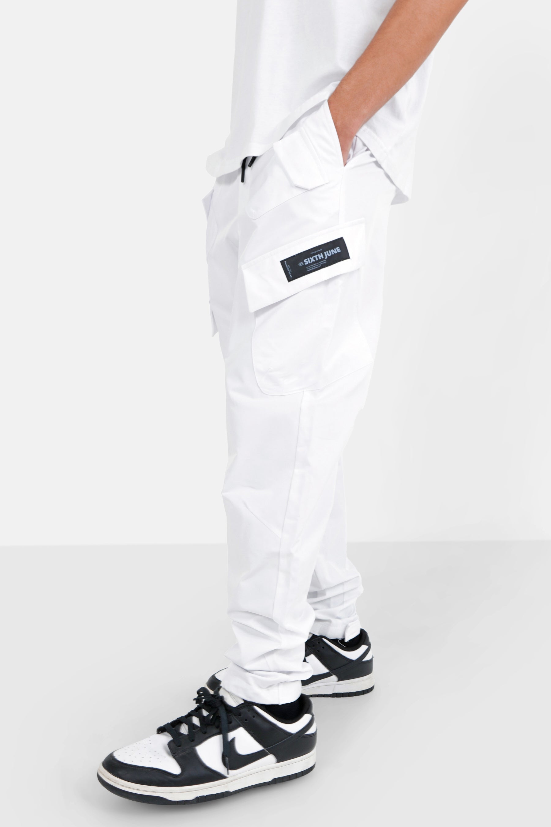 Cargo multi pockets joggers White