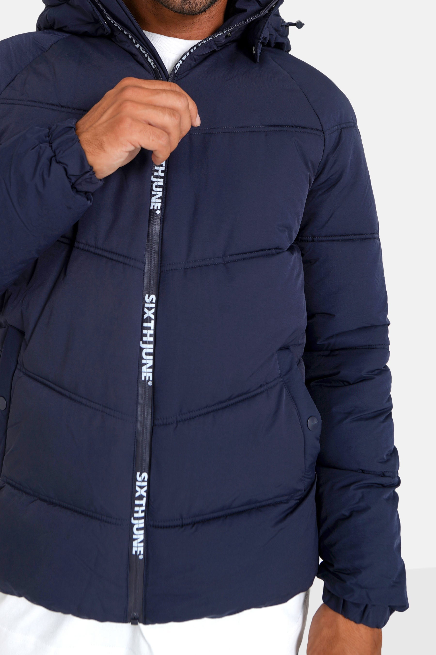 Sixth June - Doudoune courte zip imprimé Bleu