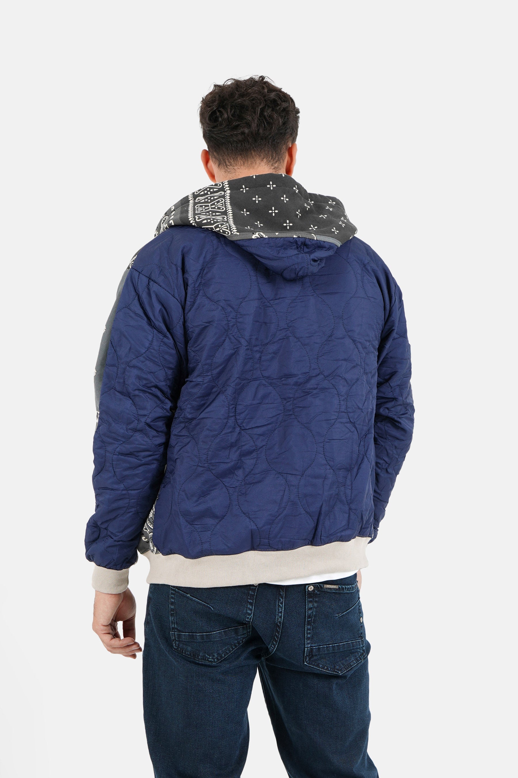 Sixth June - Veste zippée bandana bicolore Gris