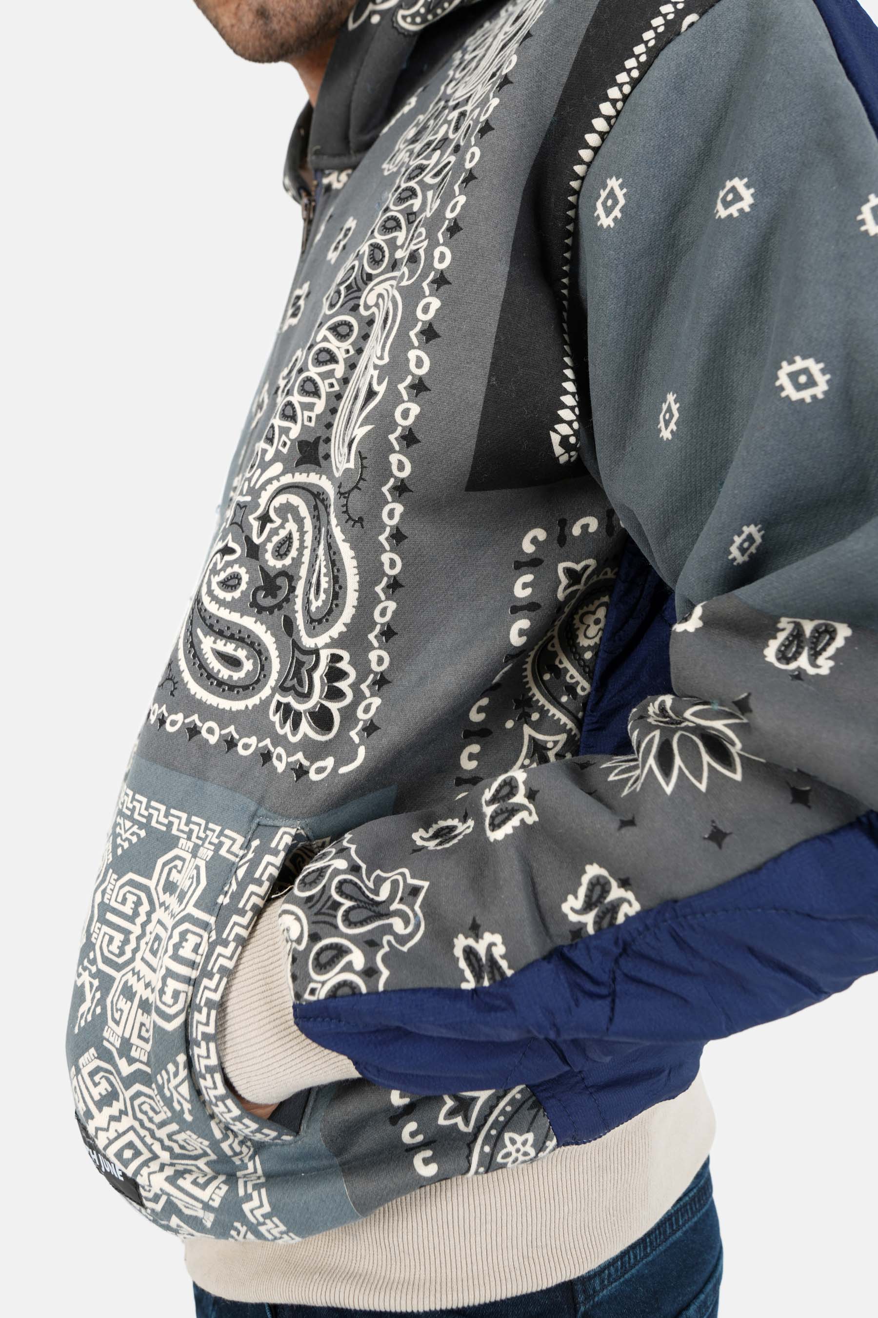 Sixth June - Veste zippée bandana bicolore Gris