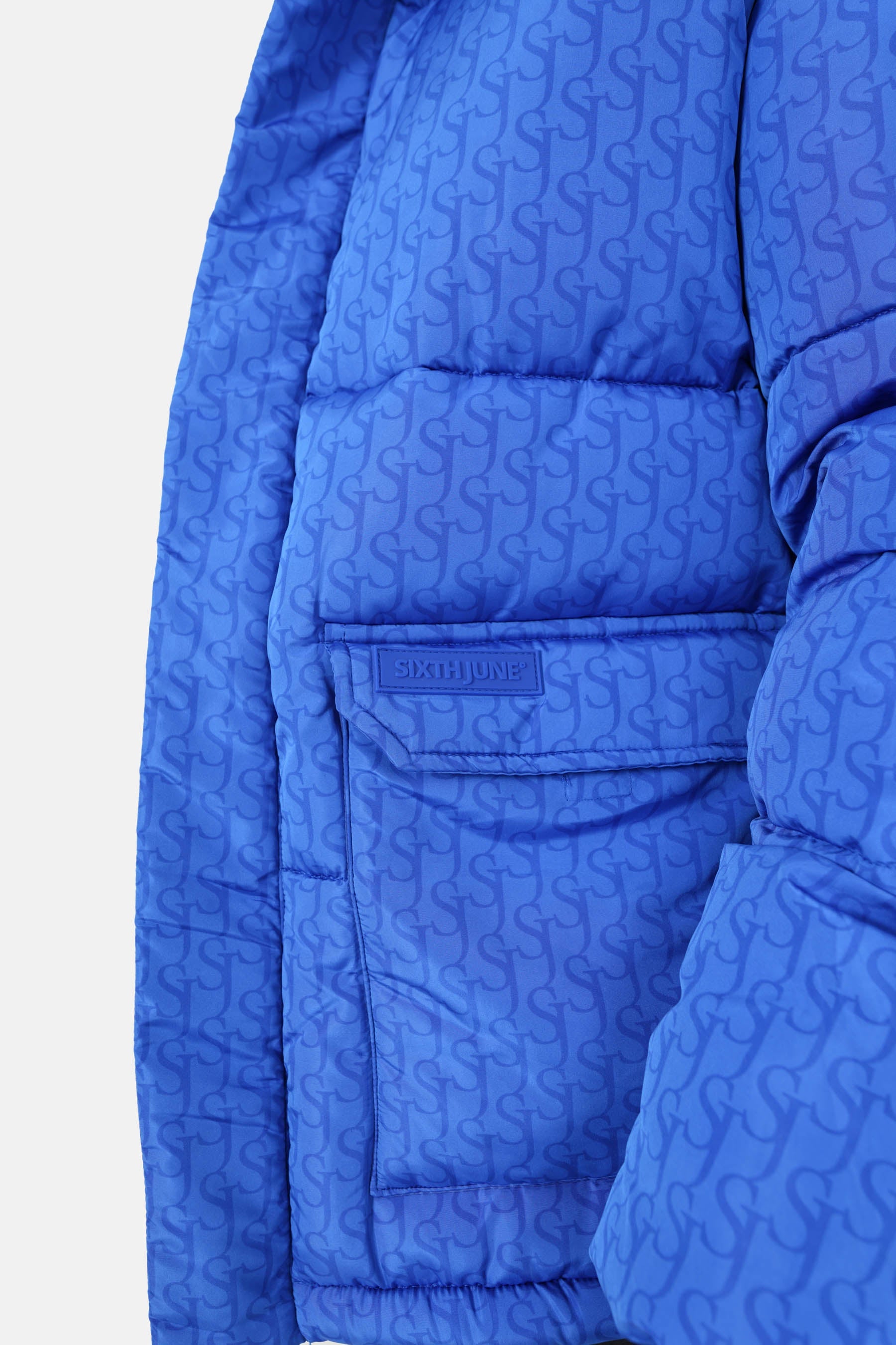 Doudoune monogramme matelassée Bleu