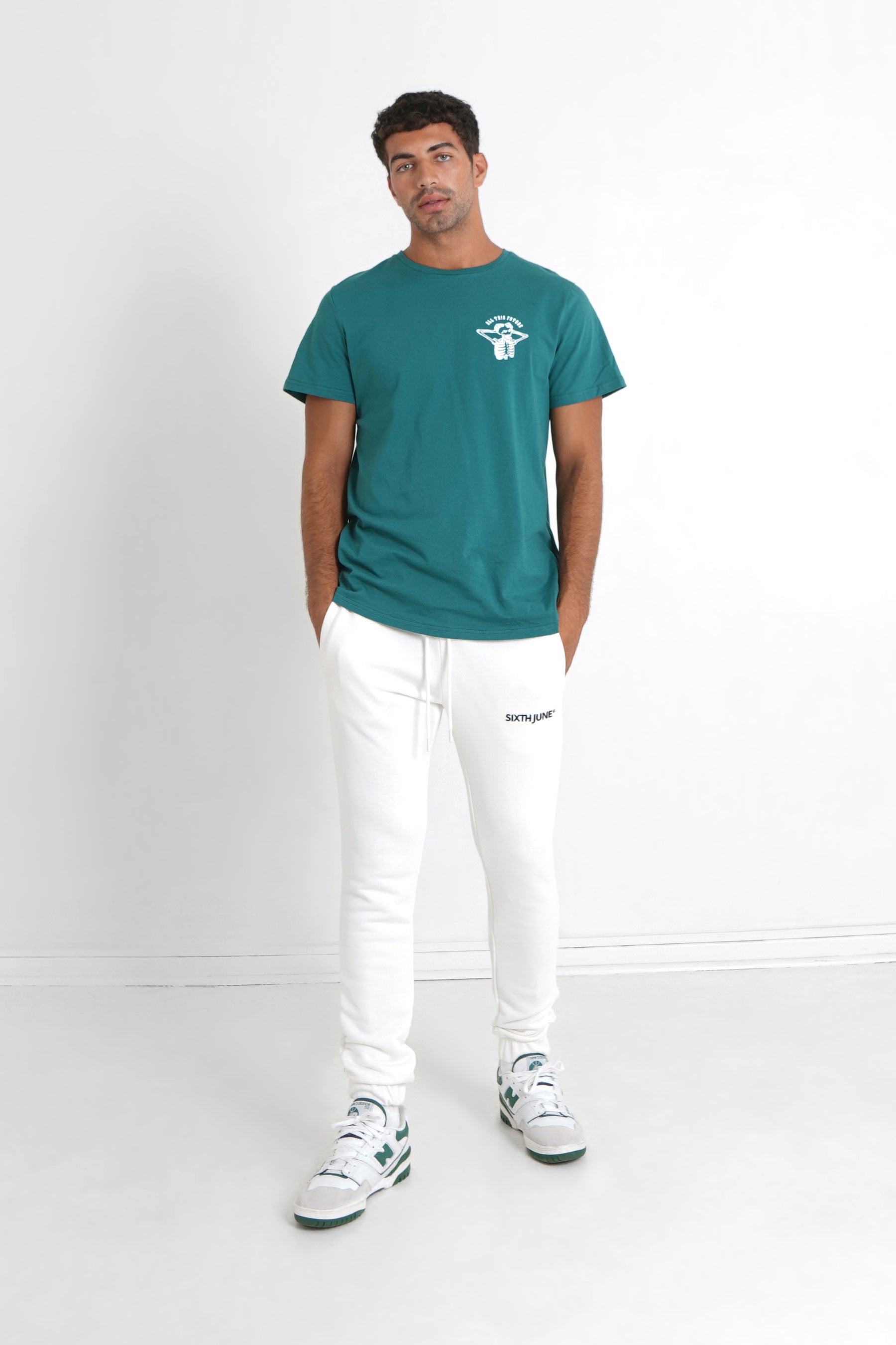 Sixth June - T-shirt squelette gothique Vert foncé