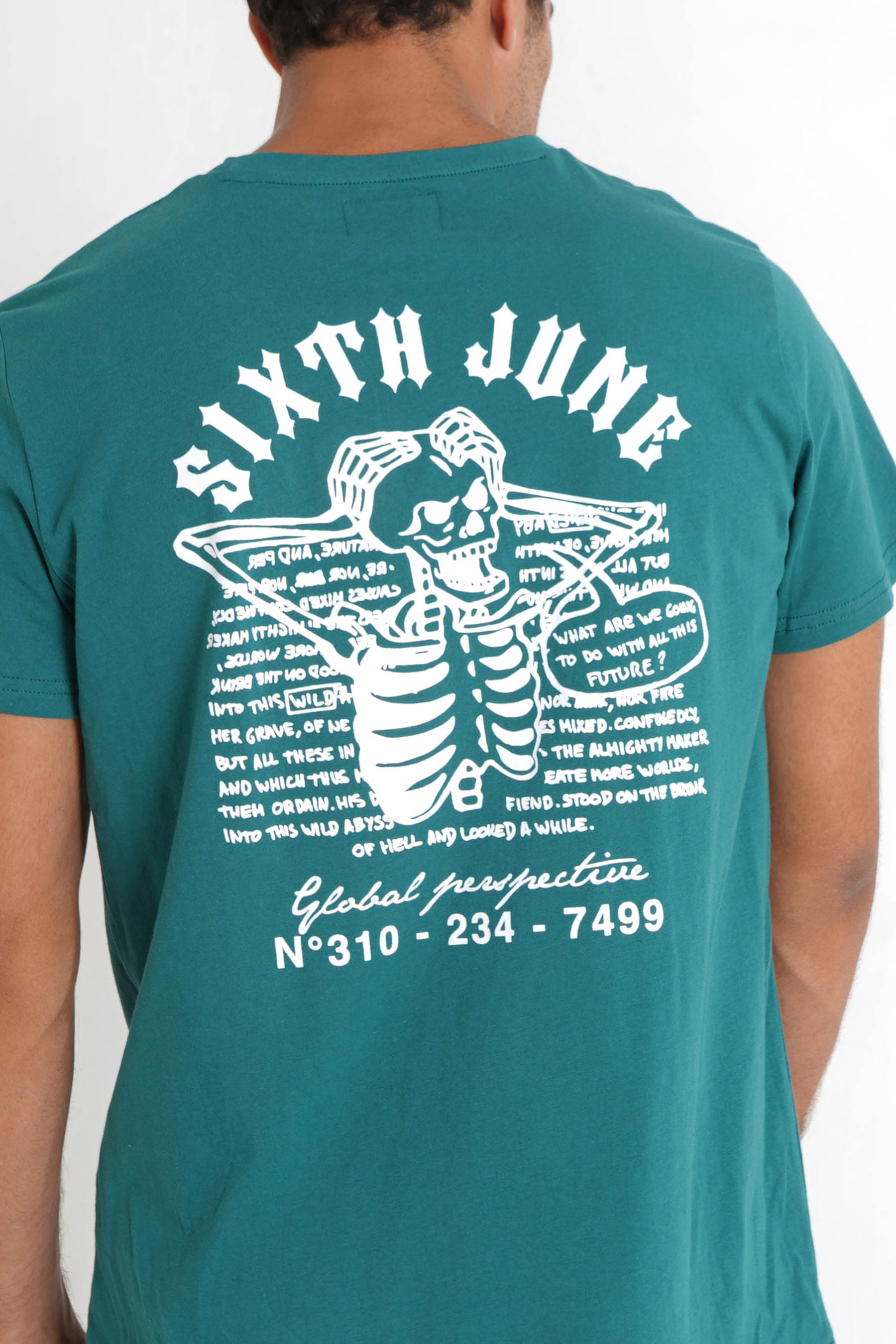 Sixth June - T-shirt squelette gothique Vert foncé