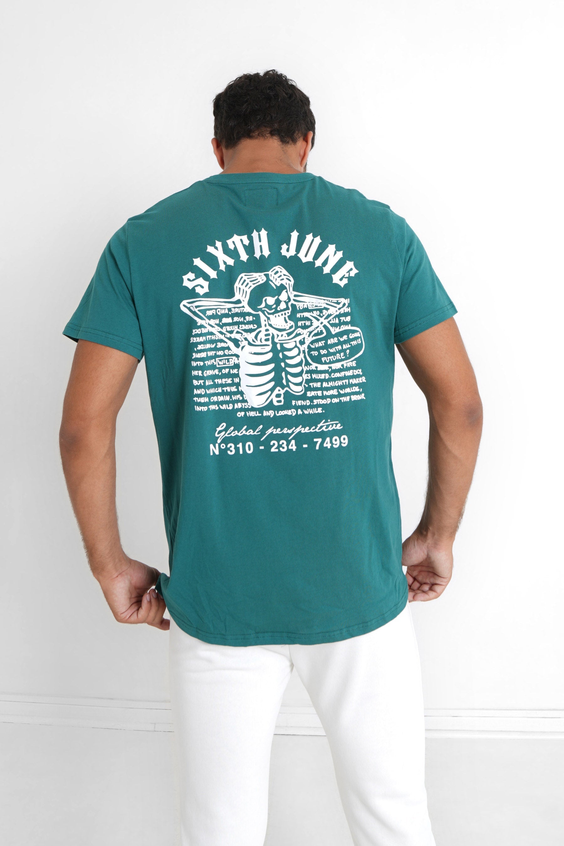 Sixth June - T-shirt squelette gothique Vert foncé