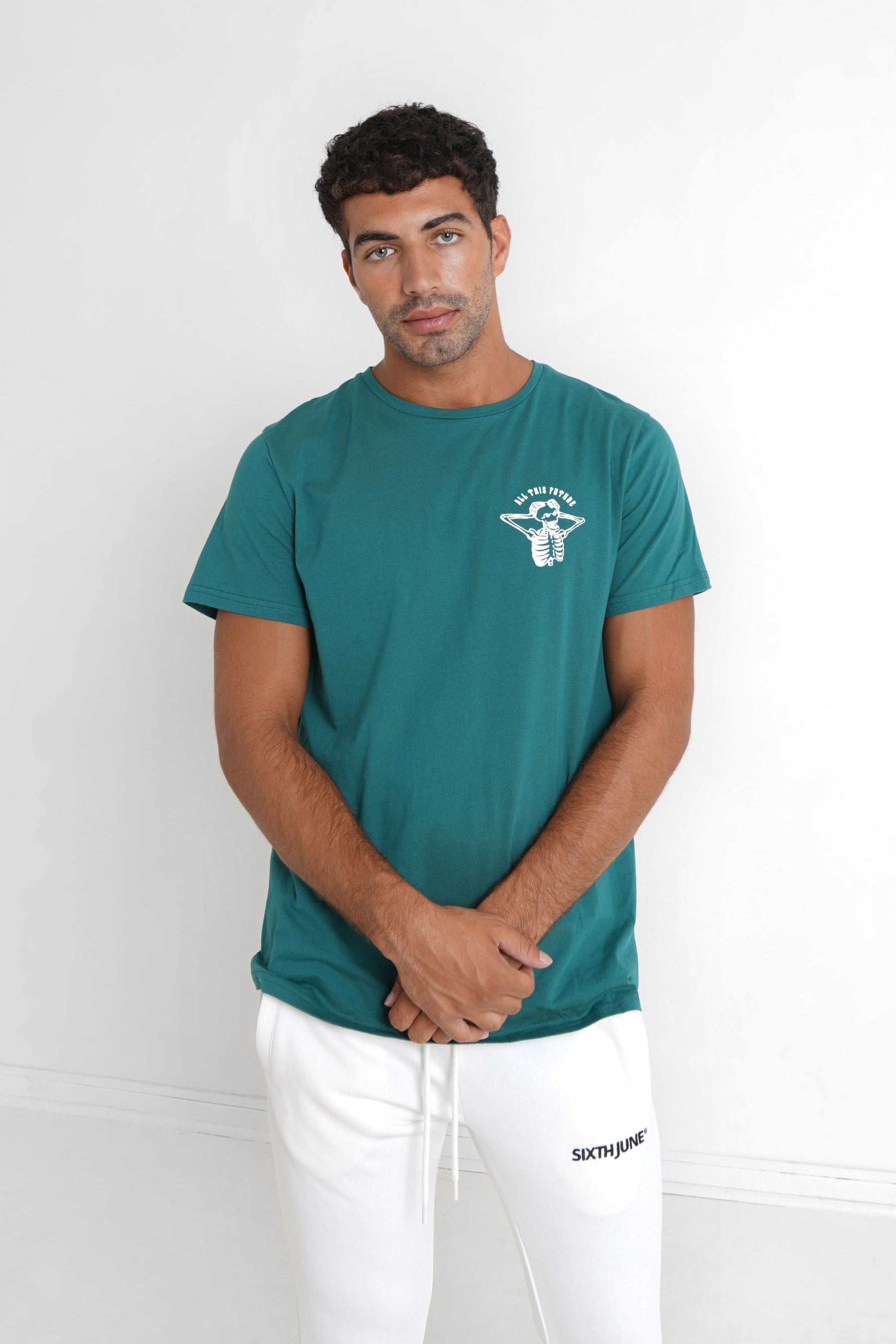 Sixth June - T-shirt squelette gothique Vert foncé