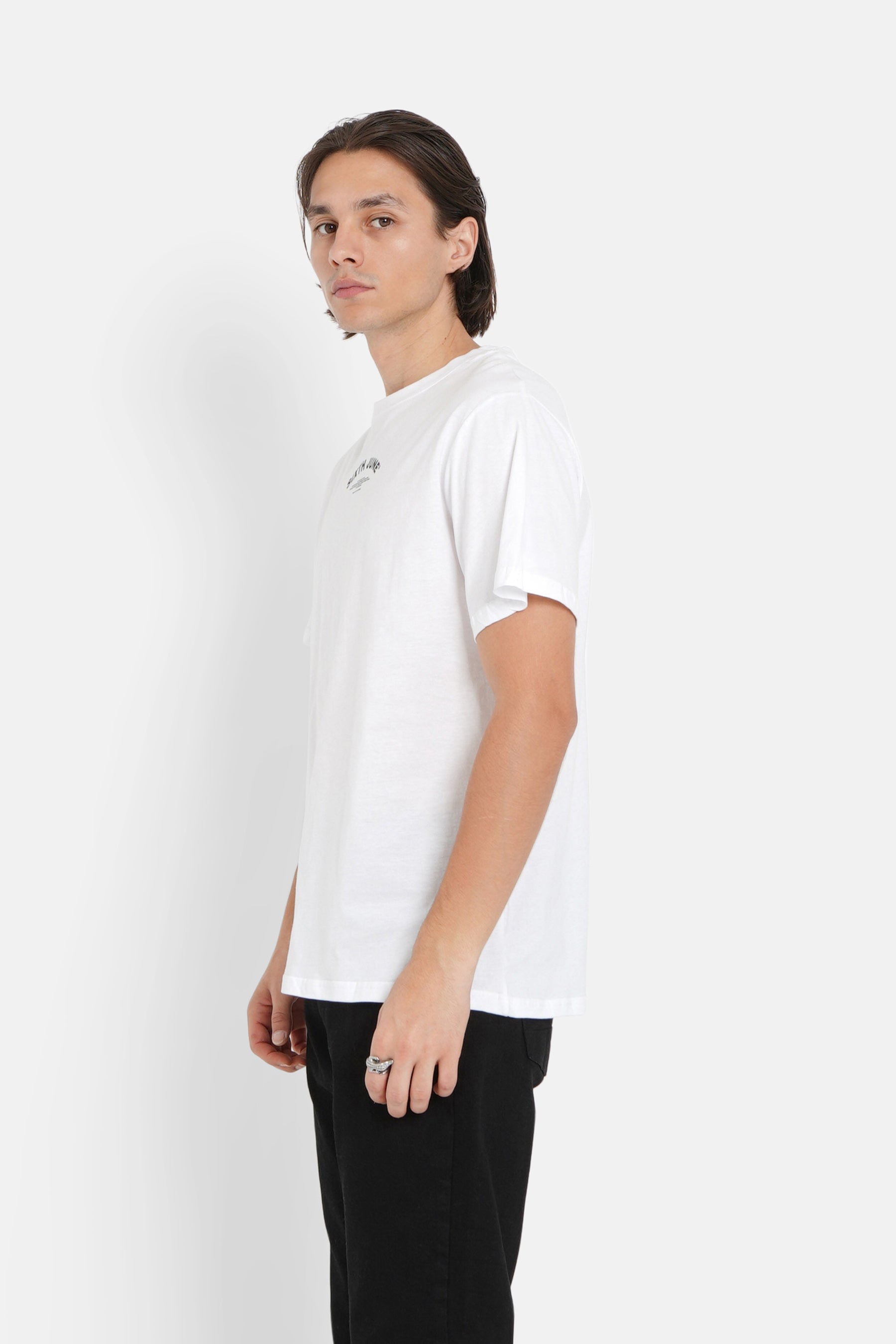 Sixth June - T-shirt logo incurvé avant arrière Blanc
