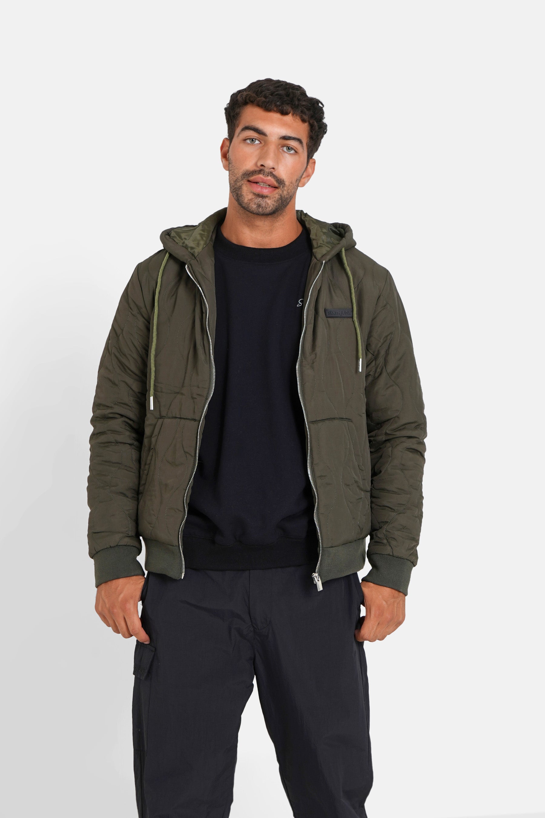 Sixth June - Veste matelassée wavy Vert kaki