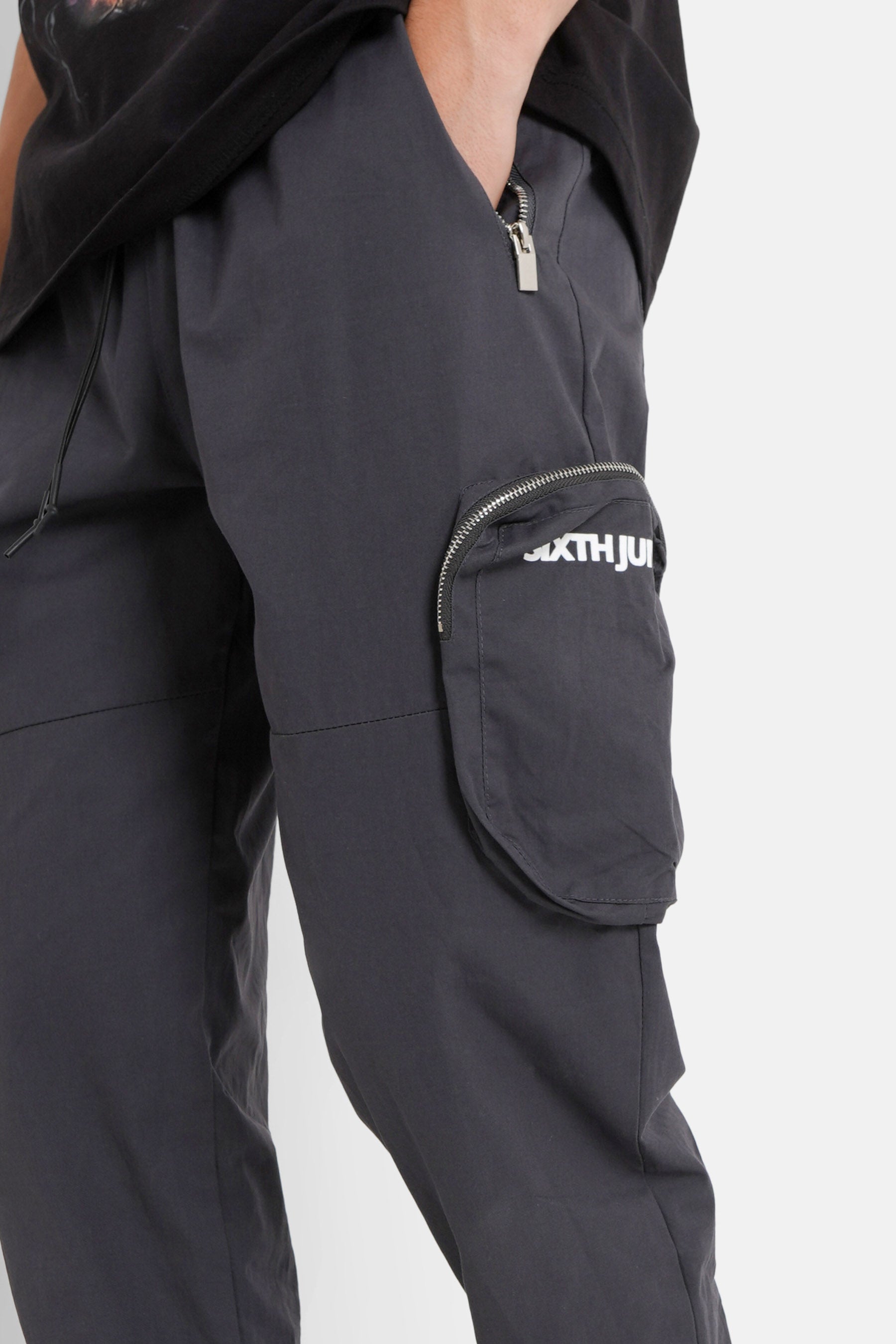 Sixth June - Pantalon cargo zip Gris foncé
