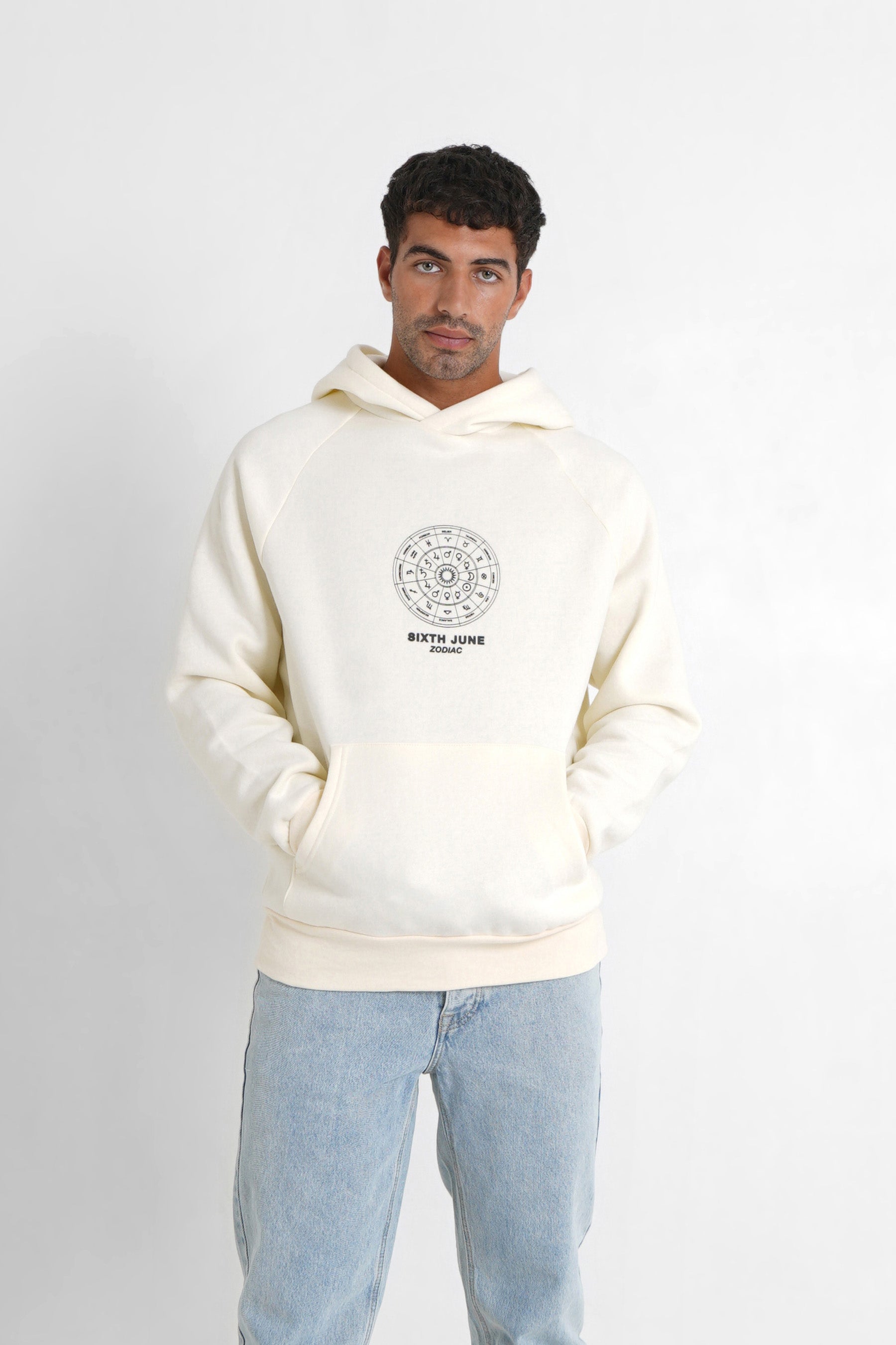 Sixth June - Sweat capuche signes zodiaque Beige clair