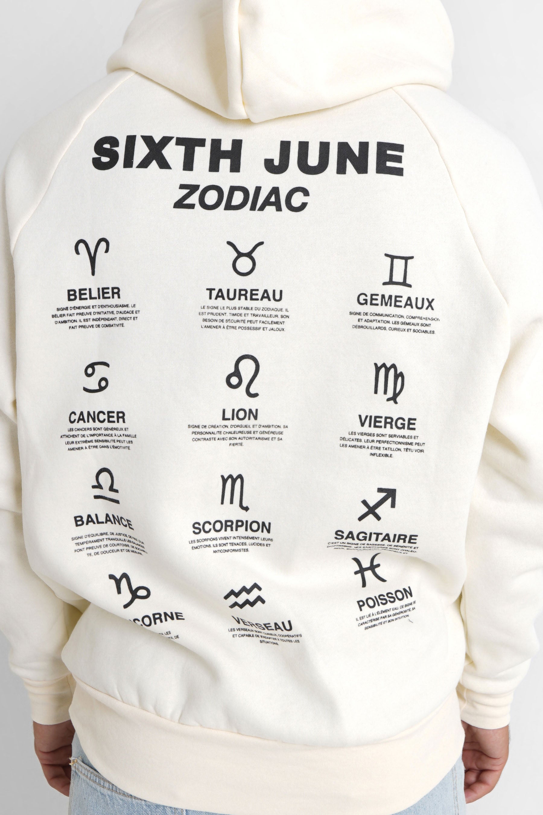 Sixth June - Sweat capuche signes zodiaque Beige clair