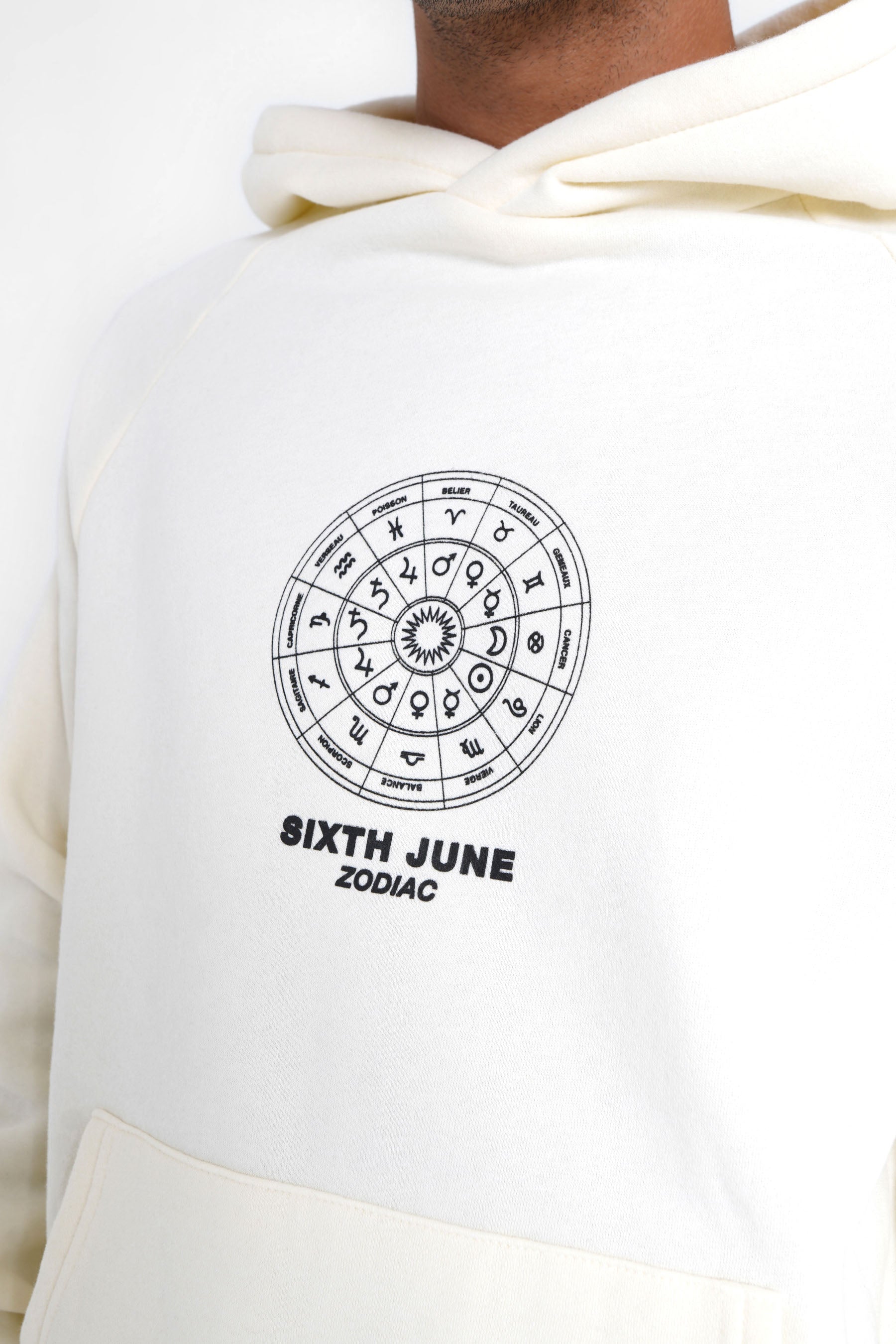 Sixth June - Sweat capuche signes zodiaque Beige clair