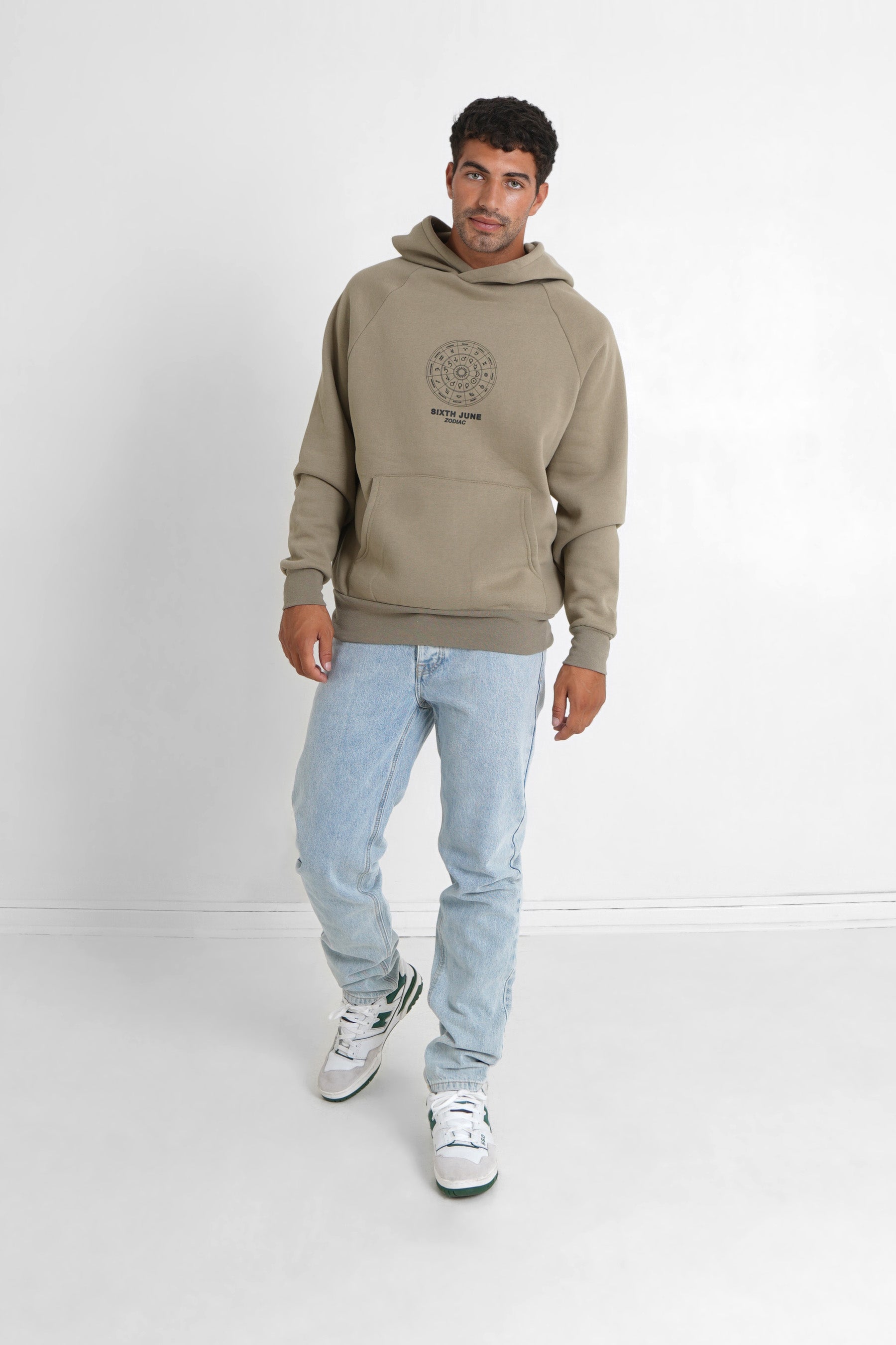 Sweat capuche signes zodiaque Vert kaki