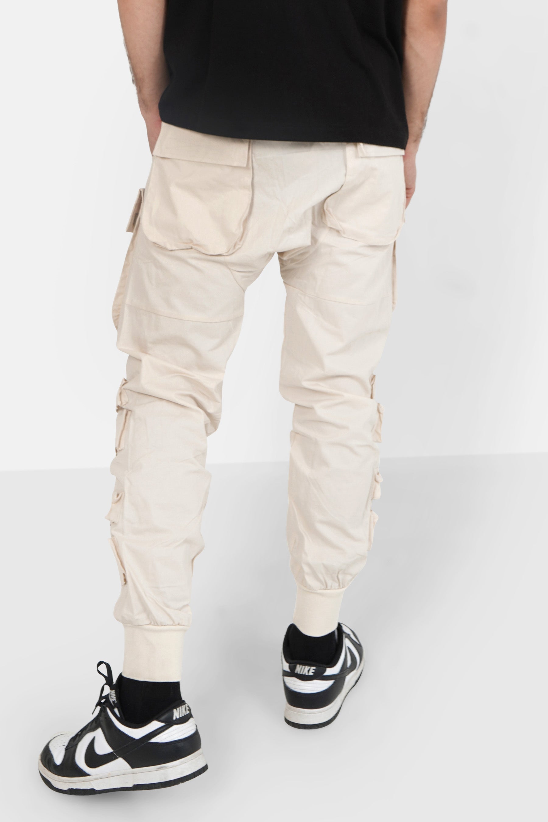 Large tactical cargo pants Beige