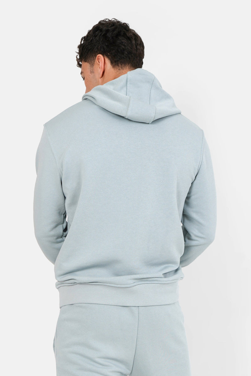 Sweatshirt capuche logo brodé Bleu clair