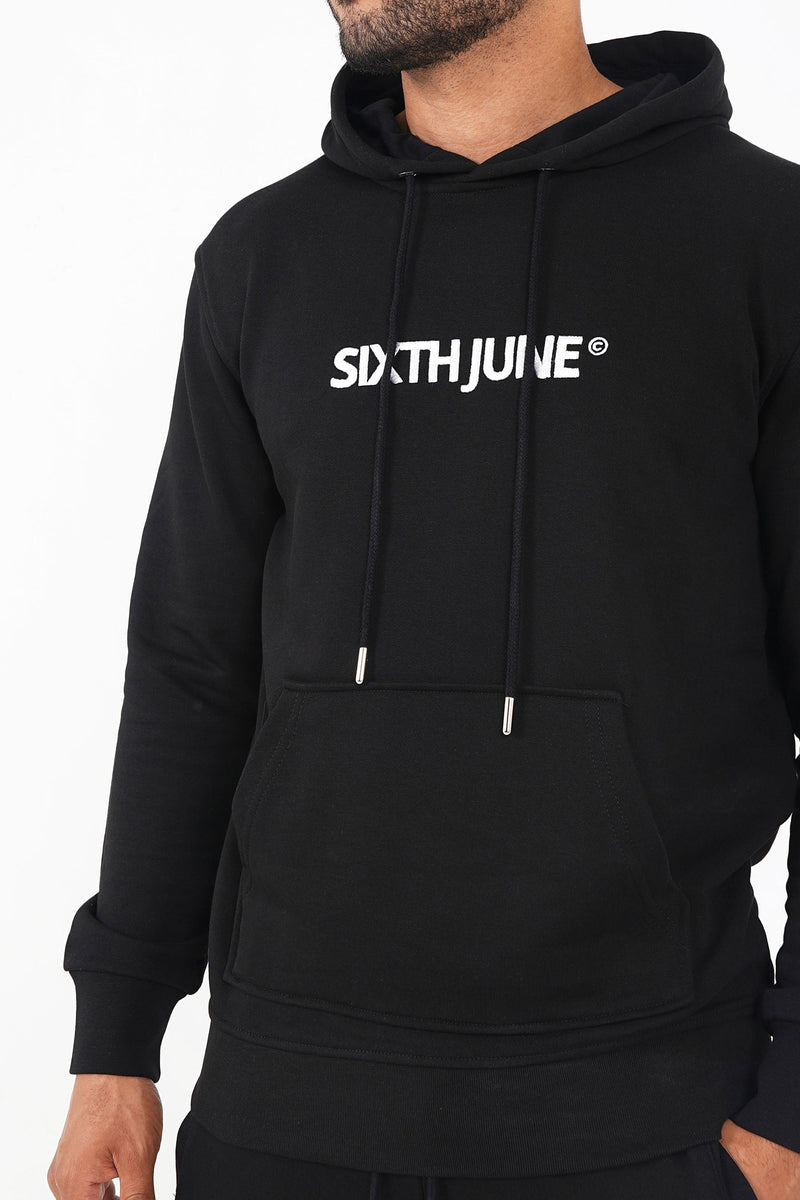 Sixth June - Sweatshirt capuche logo brodé Noir