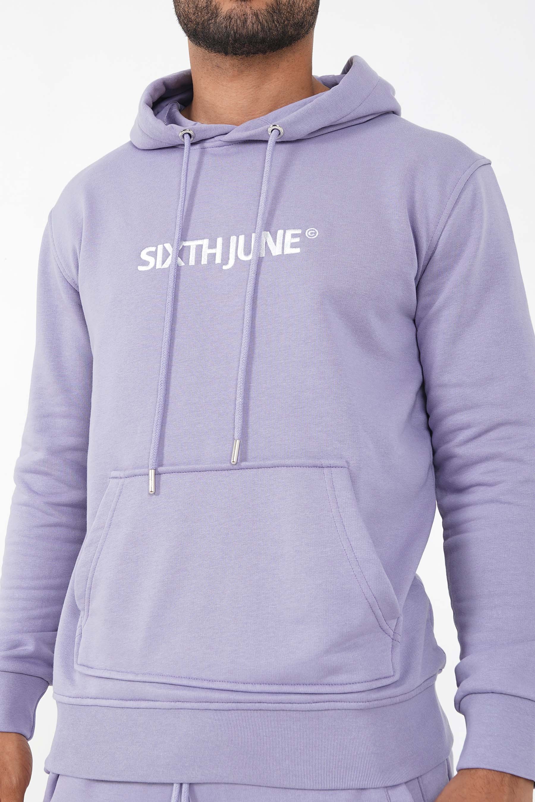 Sixth June - Sweatshirt capuche logo brodé Violet