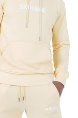 Sixth June - Sweatshirt capuche logo brodé Jaune