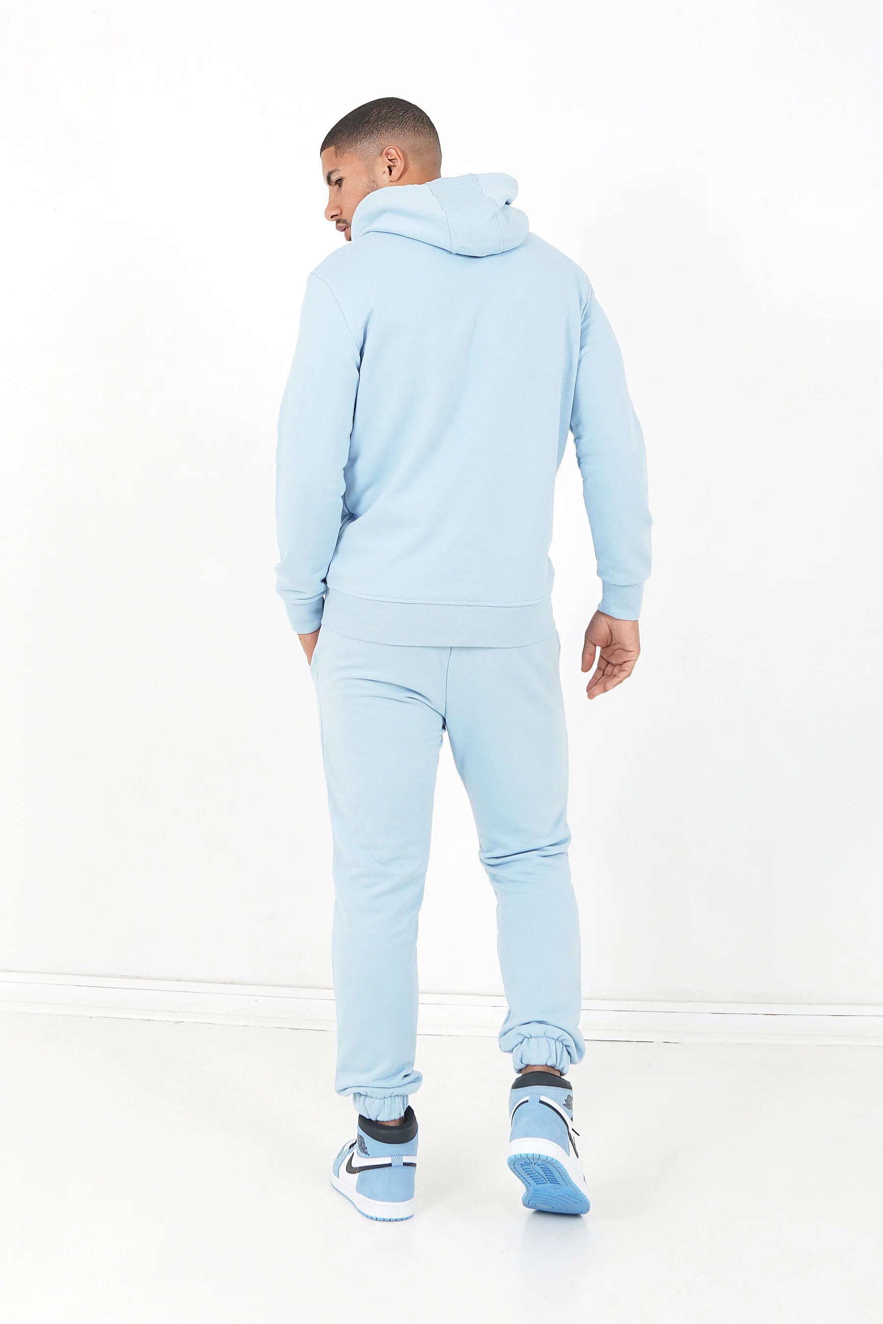 Sixth June - Jogging + sweat capuche logo brodé Bleu clair