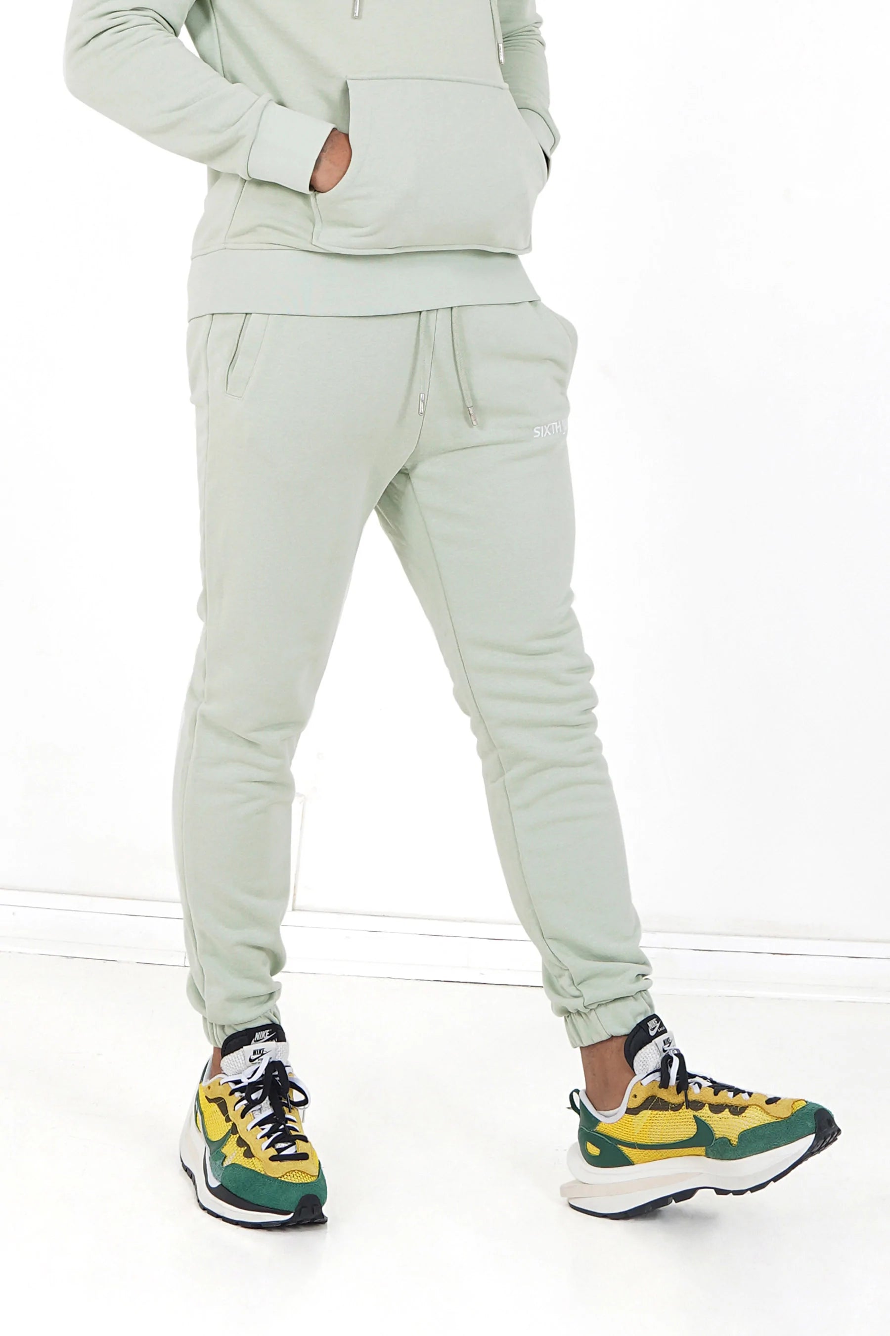 Sixth June - Jogging + sweat capuche logo brodé Vert clair