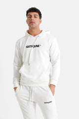 Sixth June - Jogging + sweat capuche logo brodé Blanc