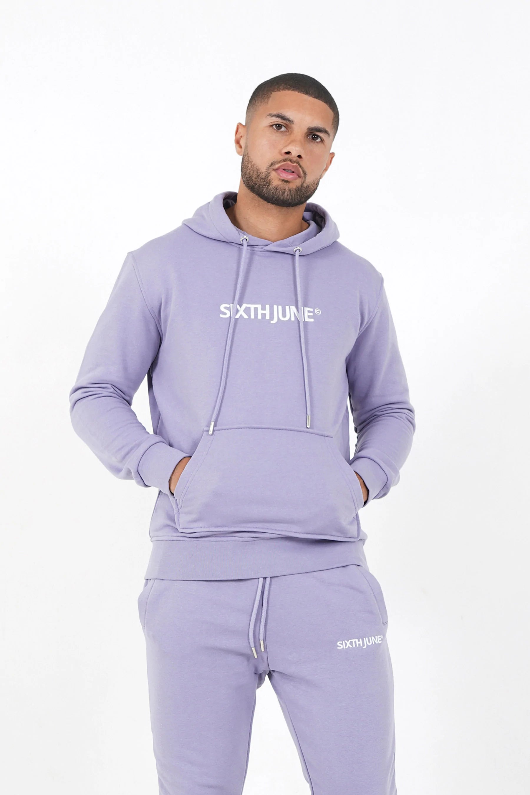 Sixth June - Jogging + sweat capuche logo brodé Violet