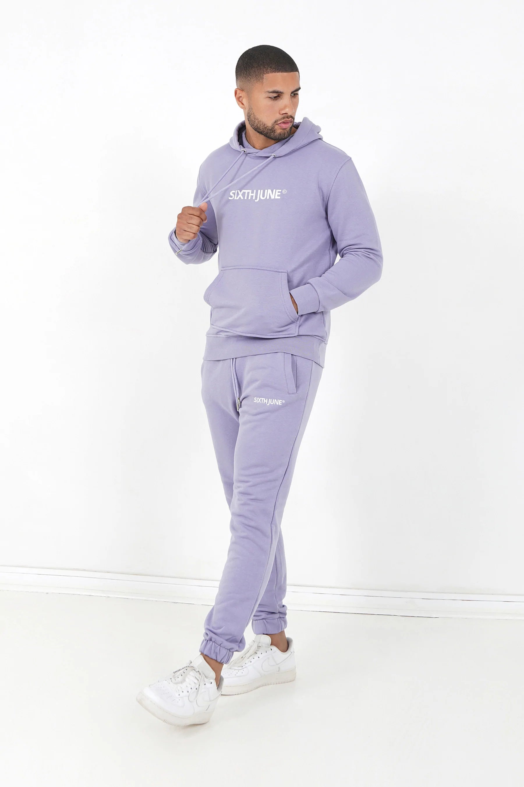 Sixth June - Jogging + sweat capuche logo brodé Violet