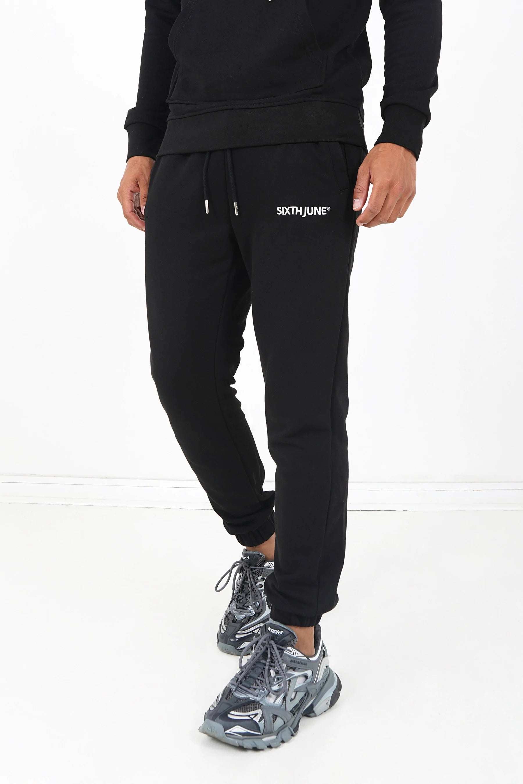 Sixth June - Jogging + sweat capuche logo brodé Noir