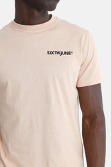 Sixth June - T-shirt soft logo brodé Beige