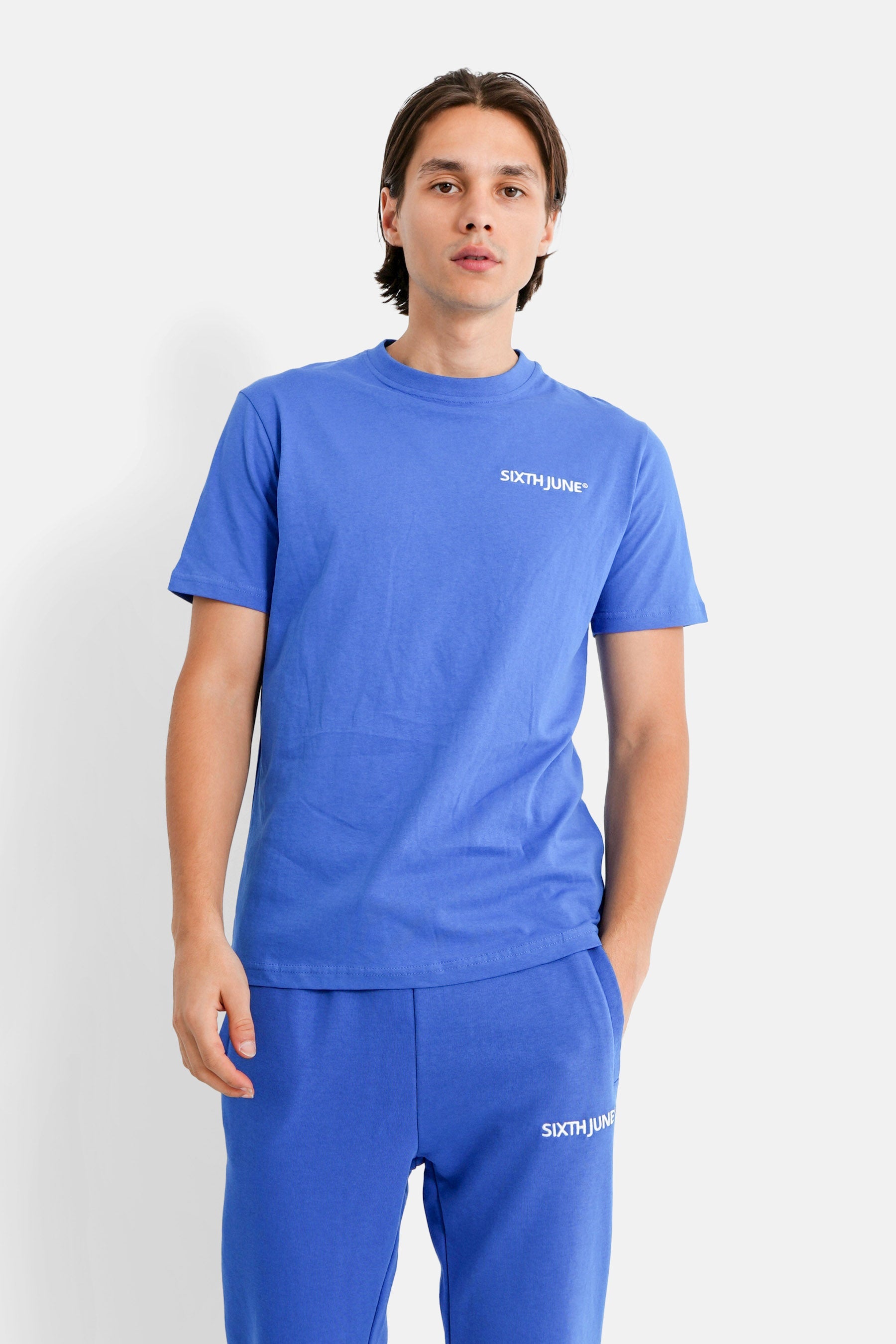 Sixth June - T-shirt soft logo brodé Bleu foncé