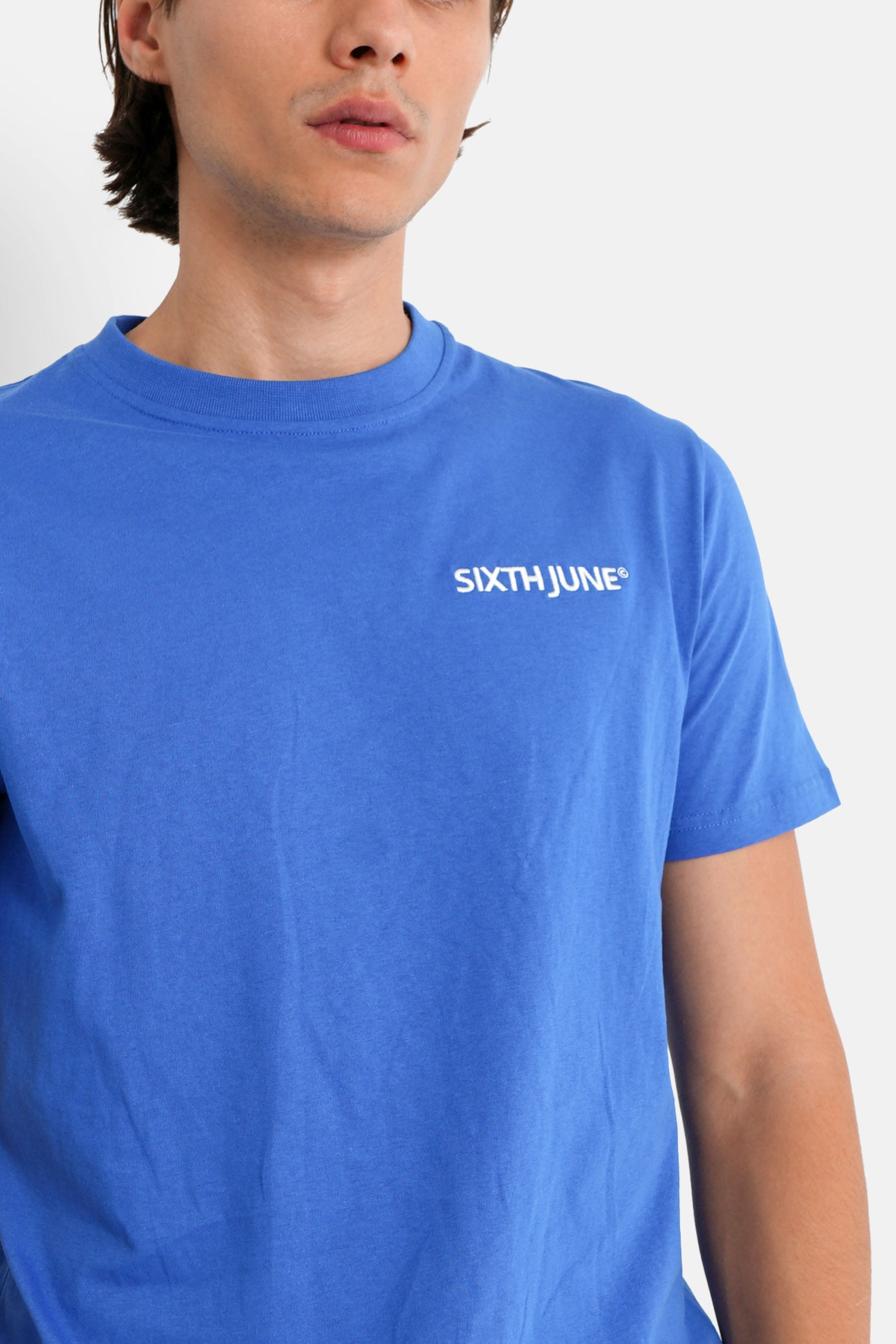 Sixth June - T-shirt soft logo brodé Bleu foncé