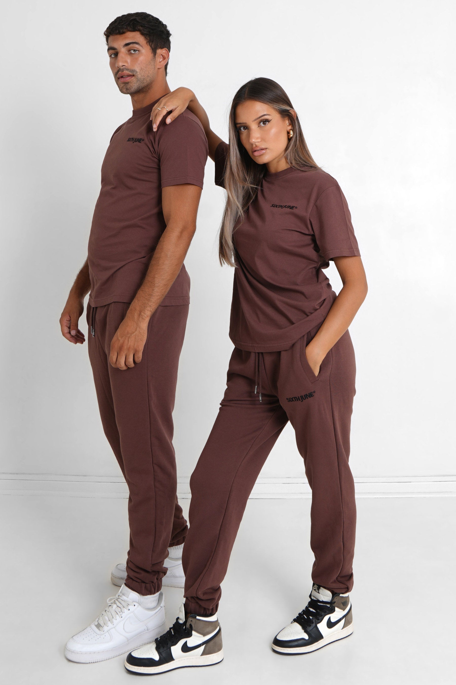 Sixth June - T-shirt soft logo brodé Marron