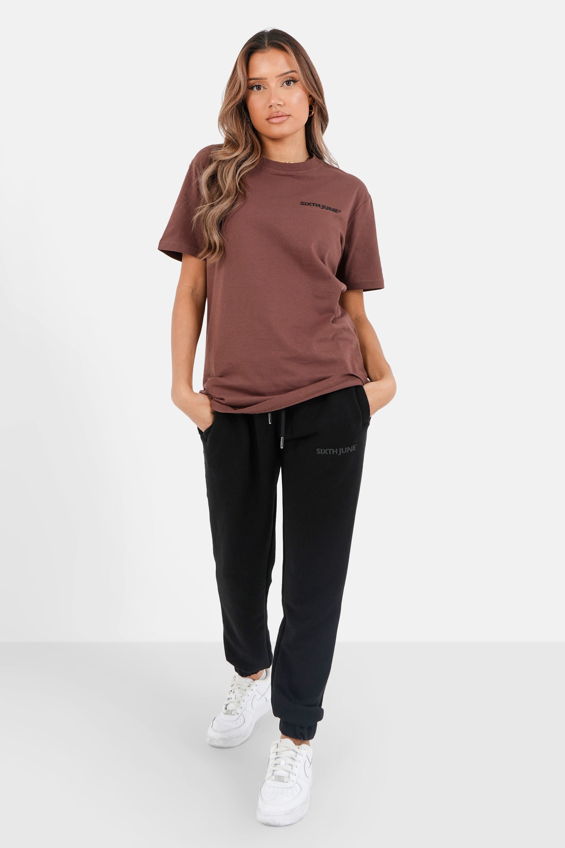 Sixth June - T-shirt soft logo brodé Marron