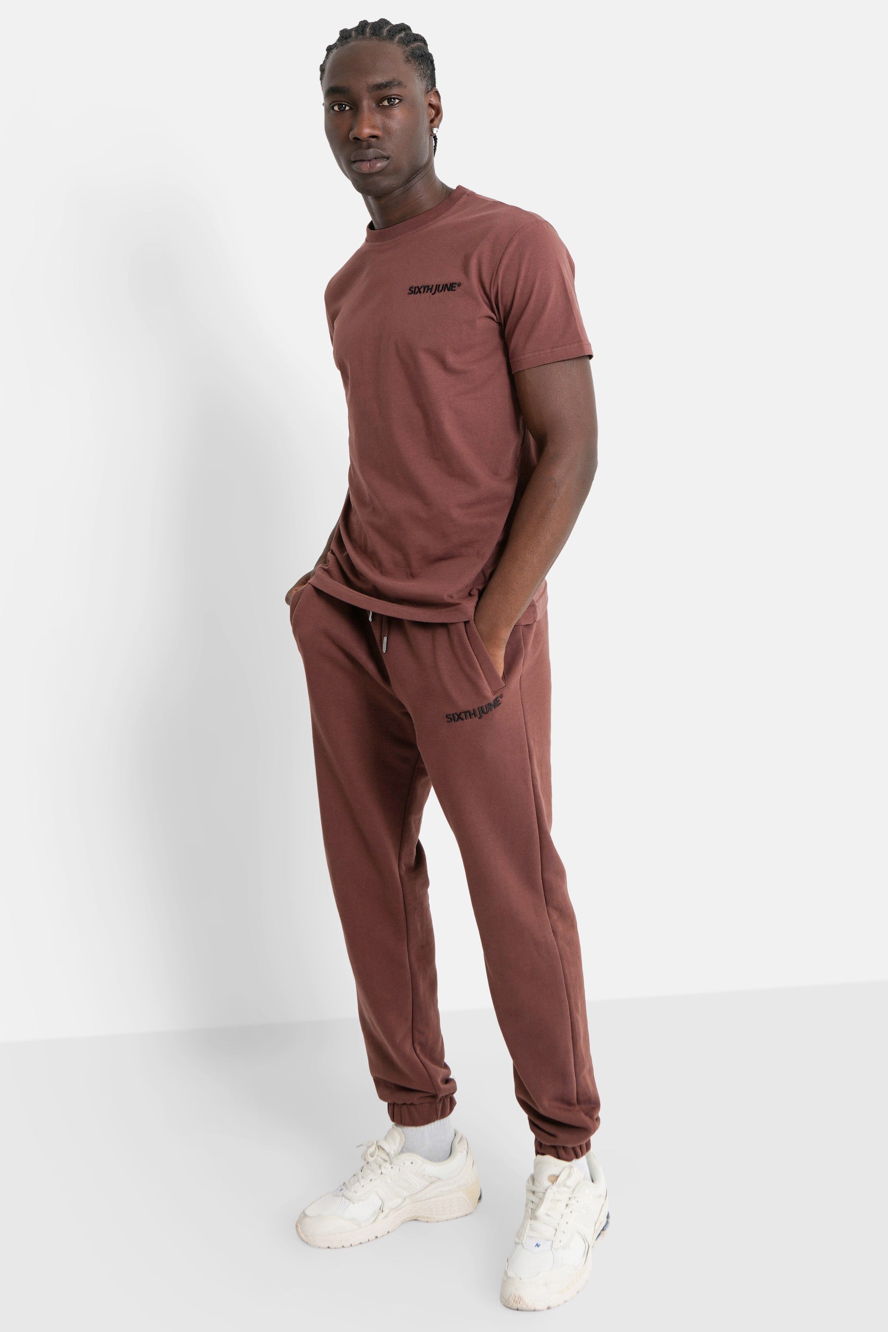 Sixth June - T-shirt soft logo brodé Marron