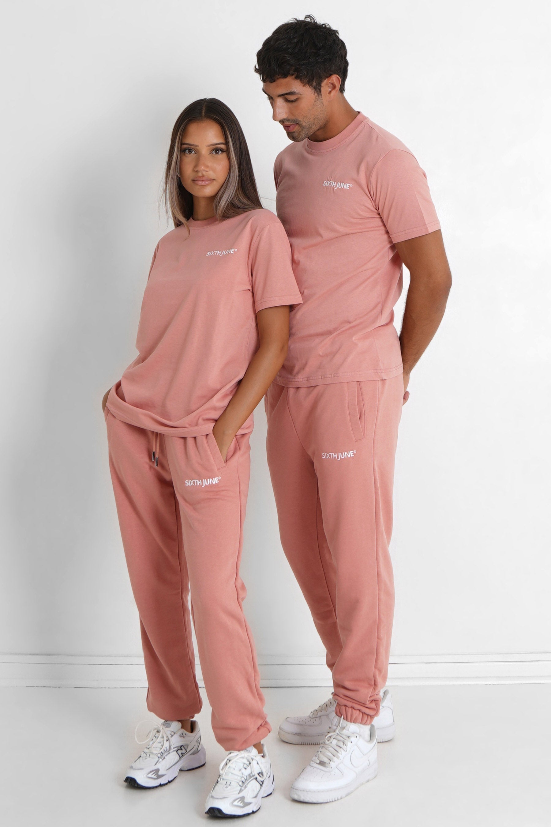 Sixth June - T-shirt soft logo brodé Rose clair