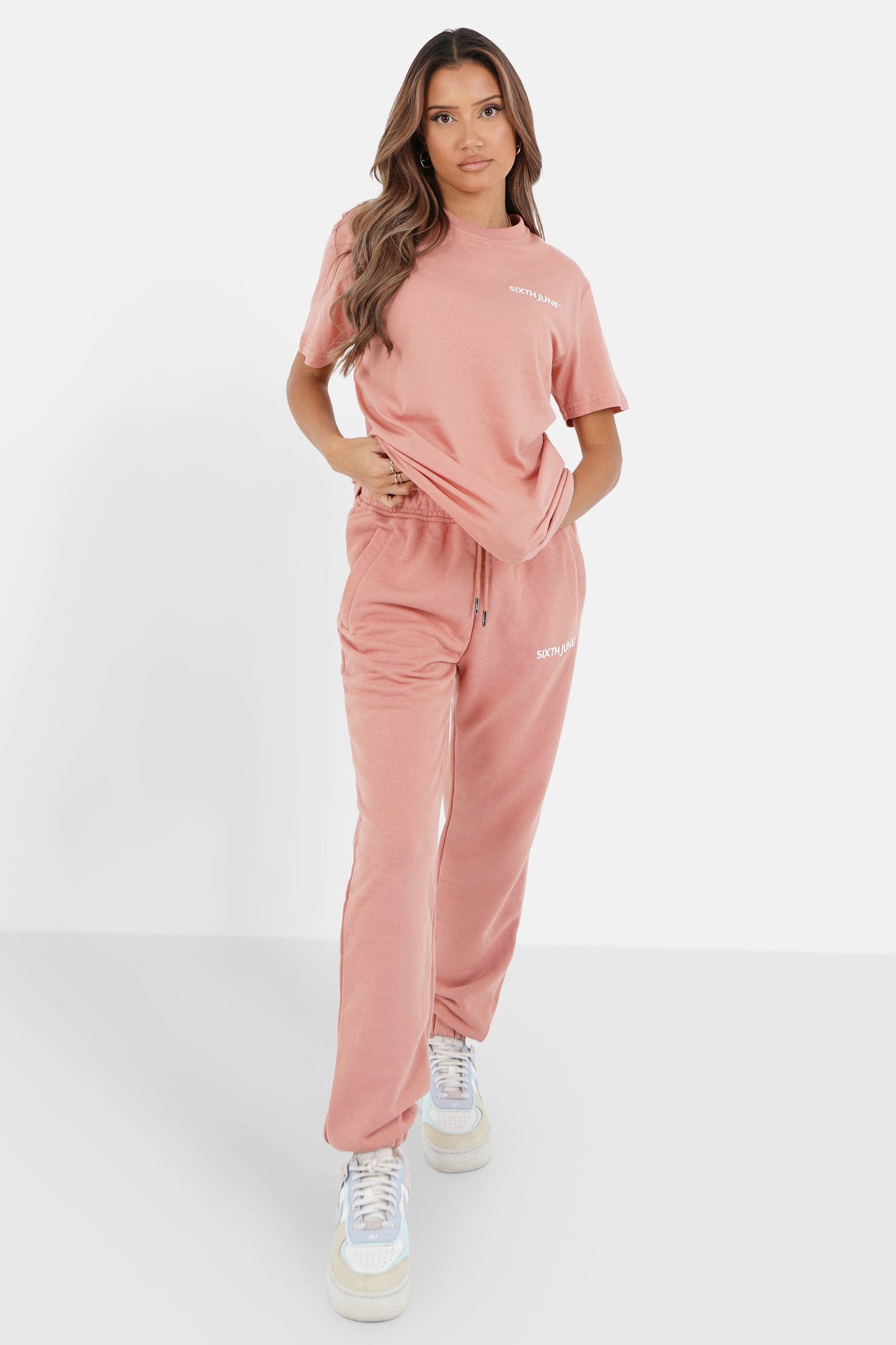 Sixth June - T-shirt soft logo brodé Rose clair