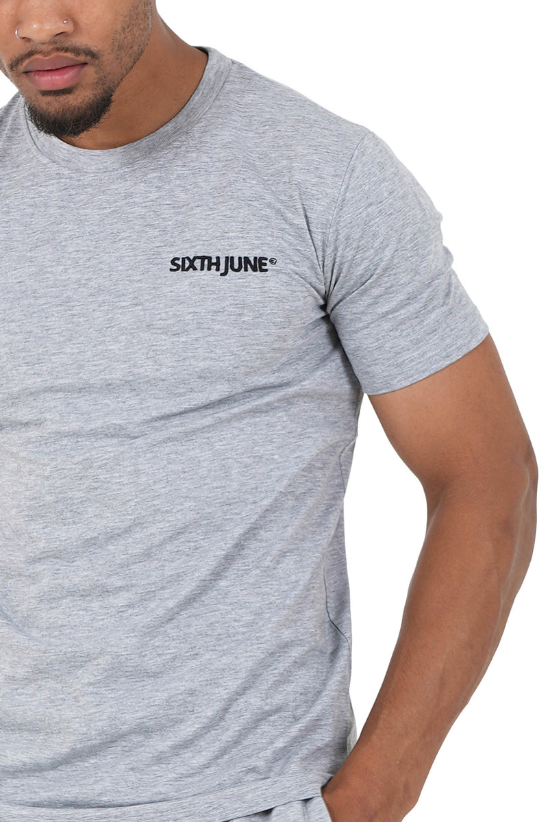 Sixth June - T-shirt soft logo brodé Gris