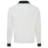 V-neck embroidery knitwear Off-white