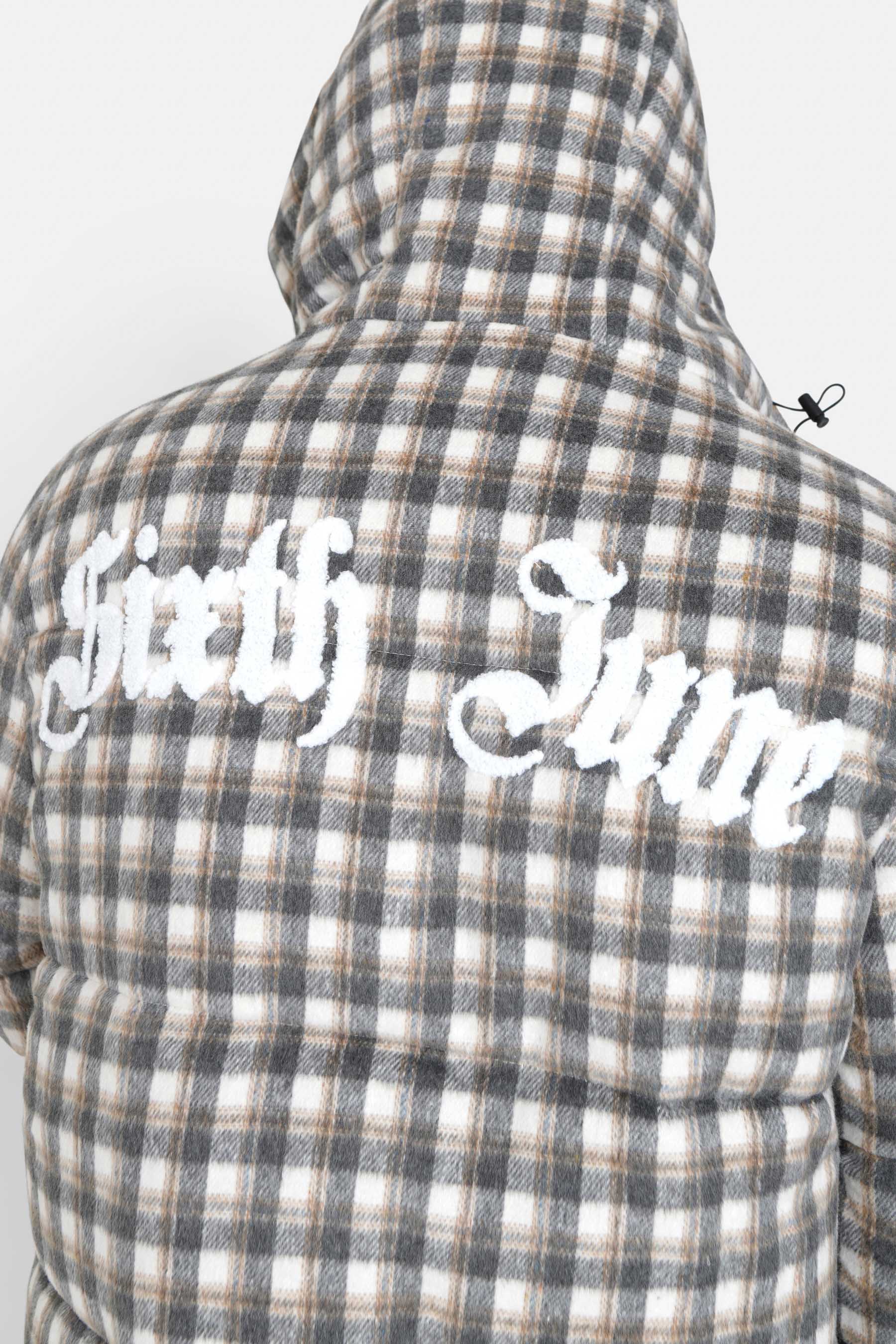 Sixth June - Doudoune carreaux effet laine Gris
