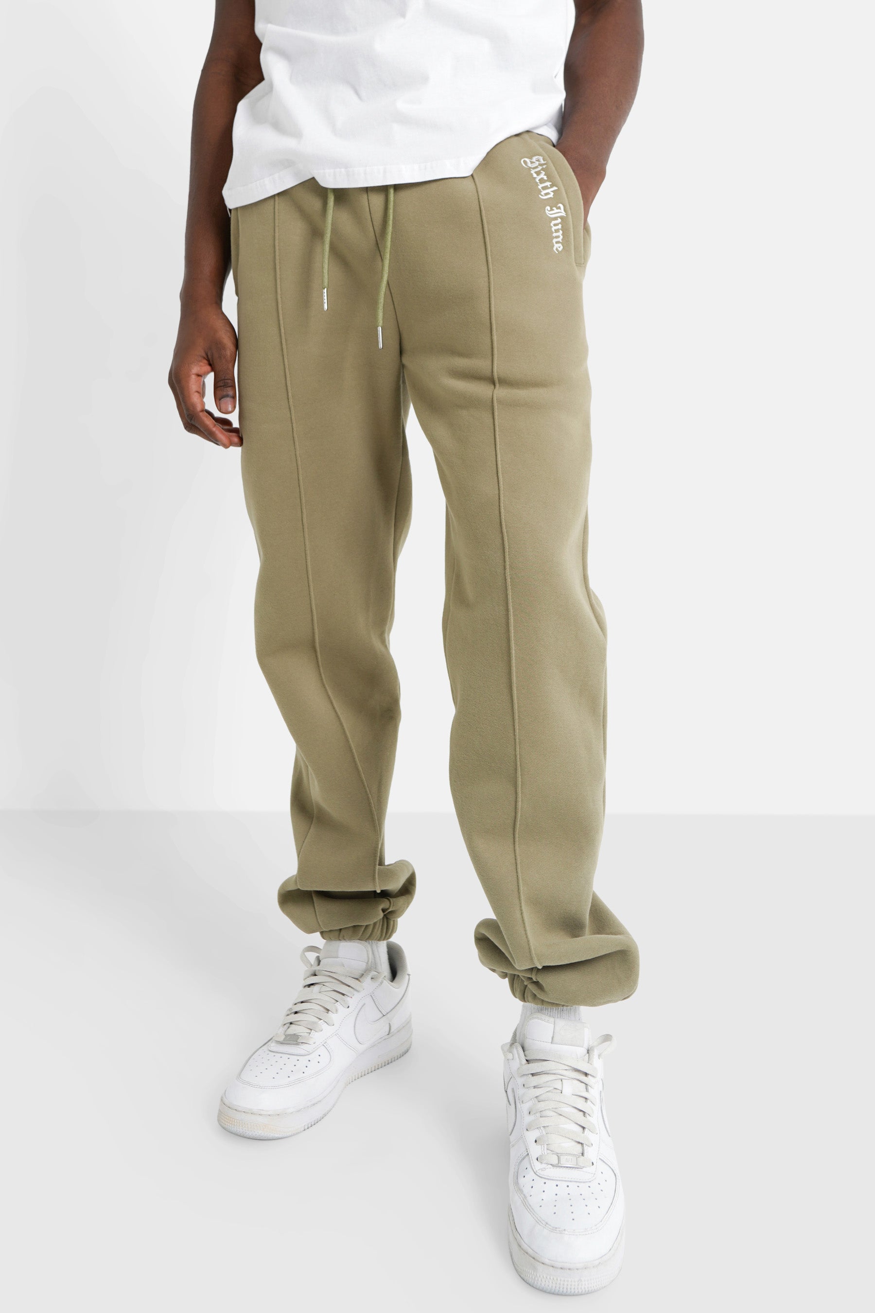 Sixth June - Jogging broderie gothique Vert kaki