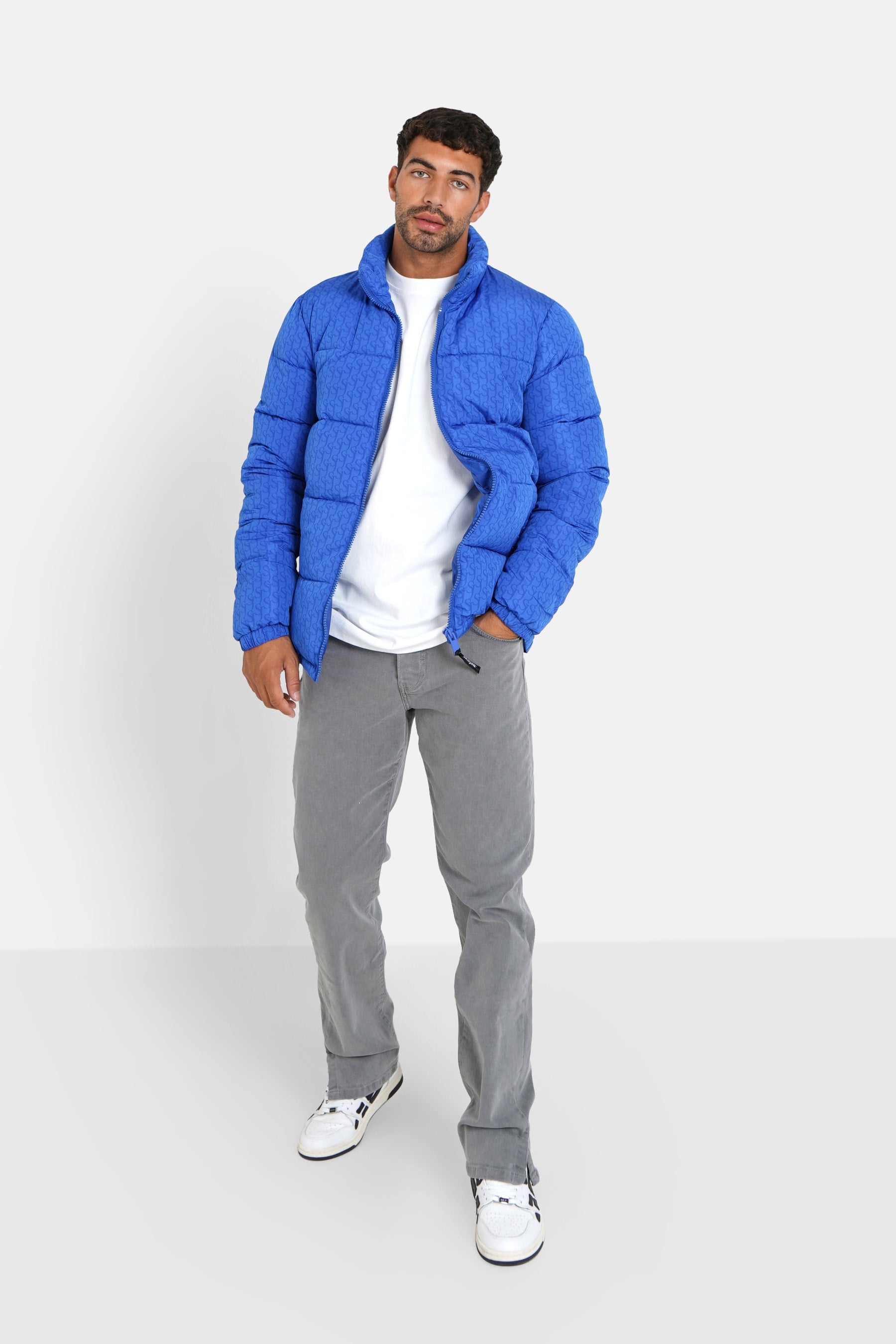 Sixth June - Doudoune monogramme matelassée Bleu