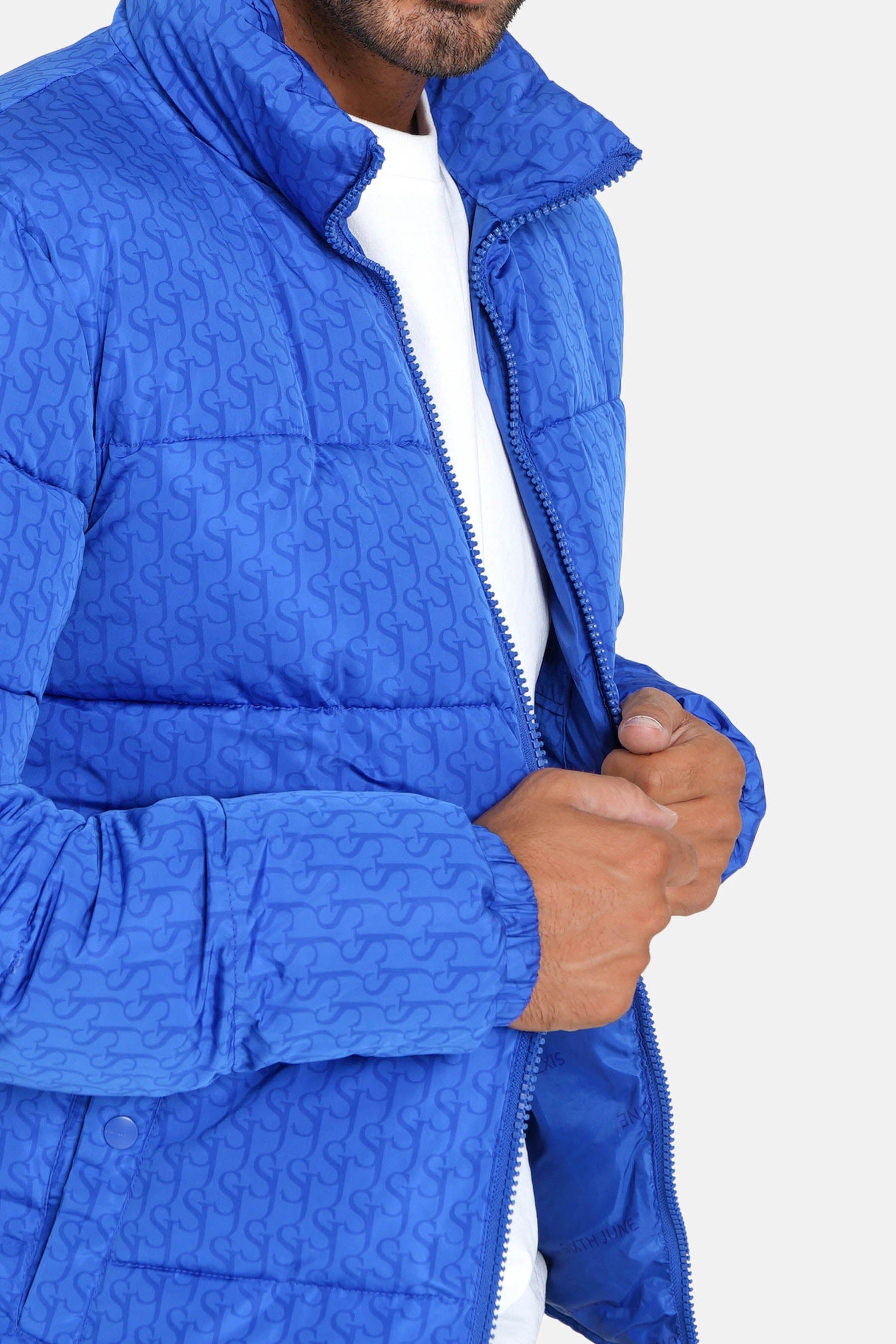 Sixth June - Doudoune monogramme matelassée Bleu