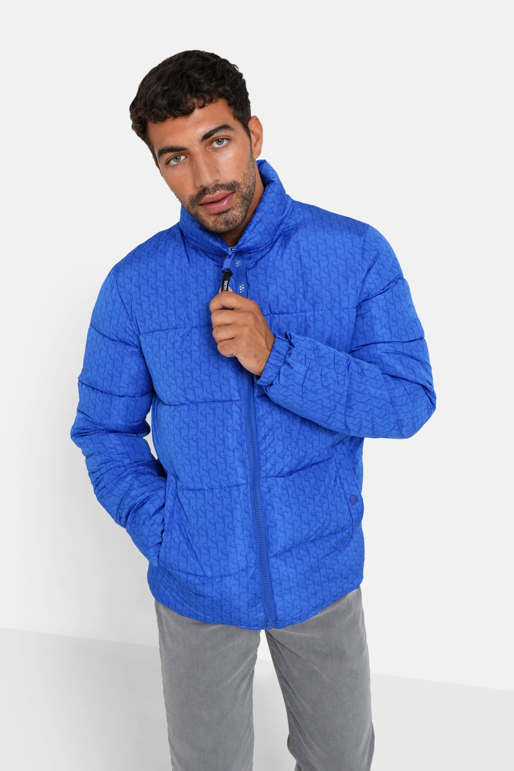 Sixth June - Doudoune monogramme matelassée Bleu